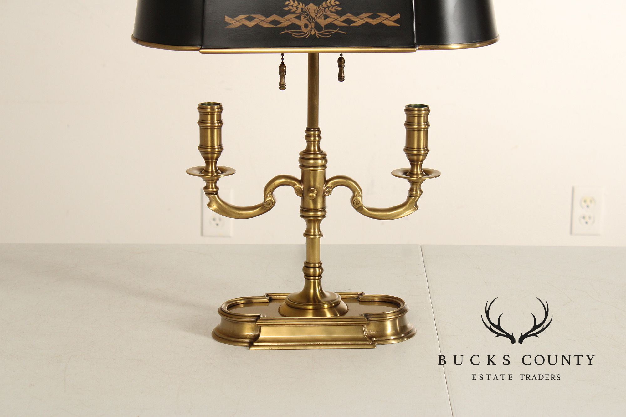 Wildwood Brass and Tole Bouillotte Table Lamp
