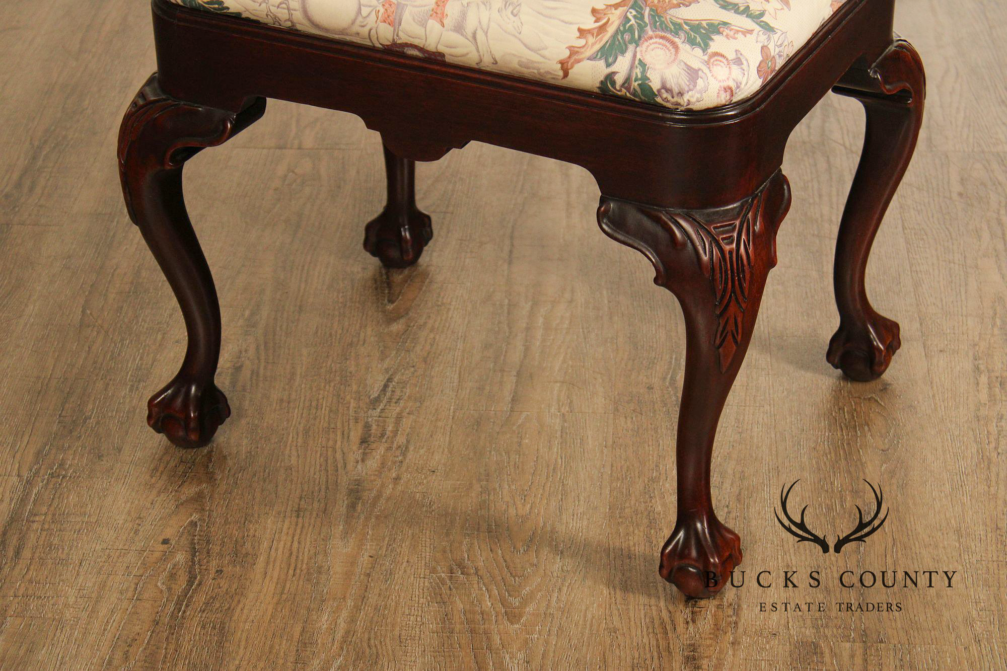 Chippendale Style Mahogany Ball And Claw Ottoman