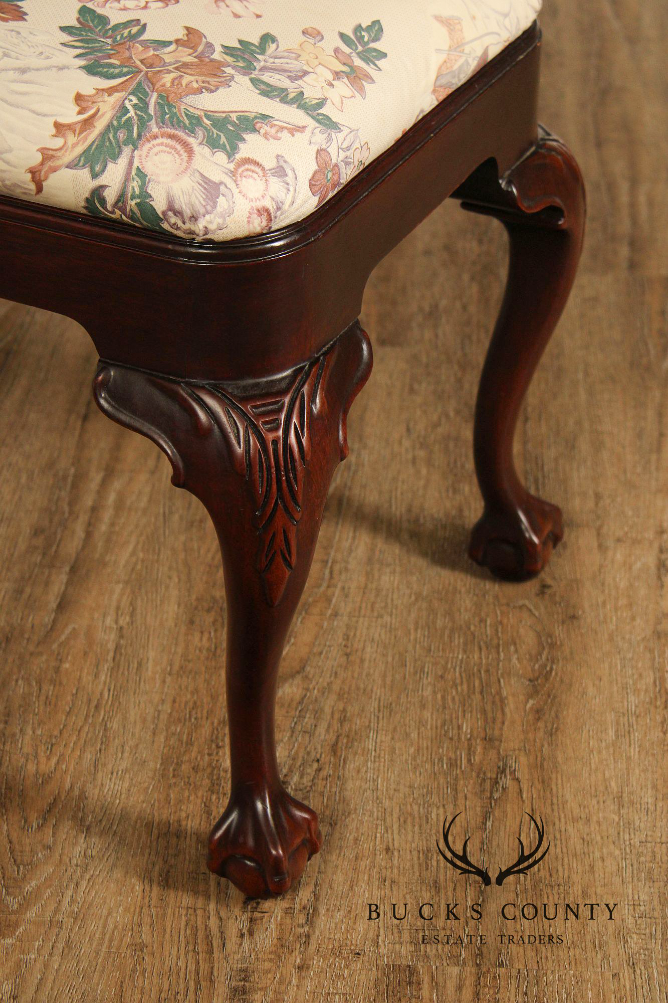 Chippendale Style Mahogany Ball And Claw Ottoman