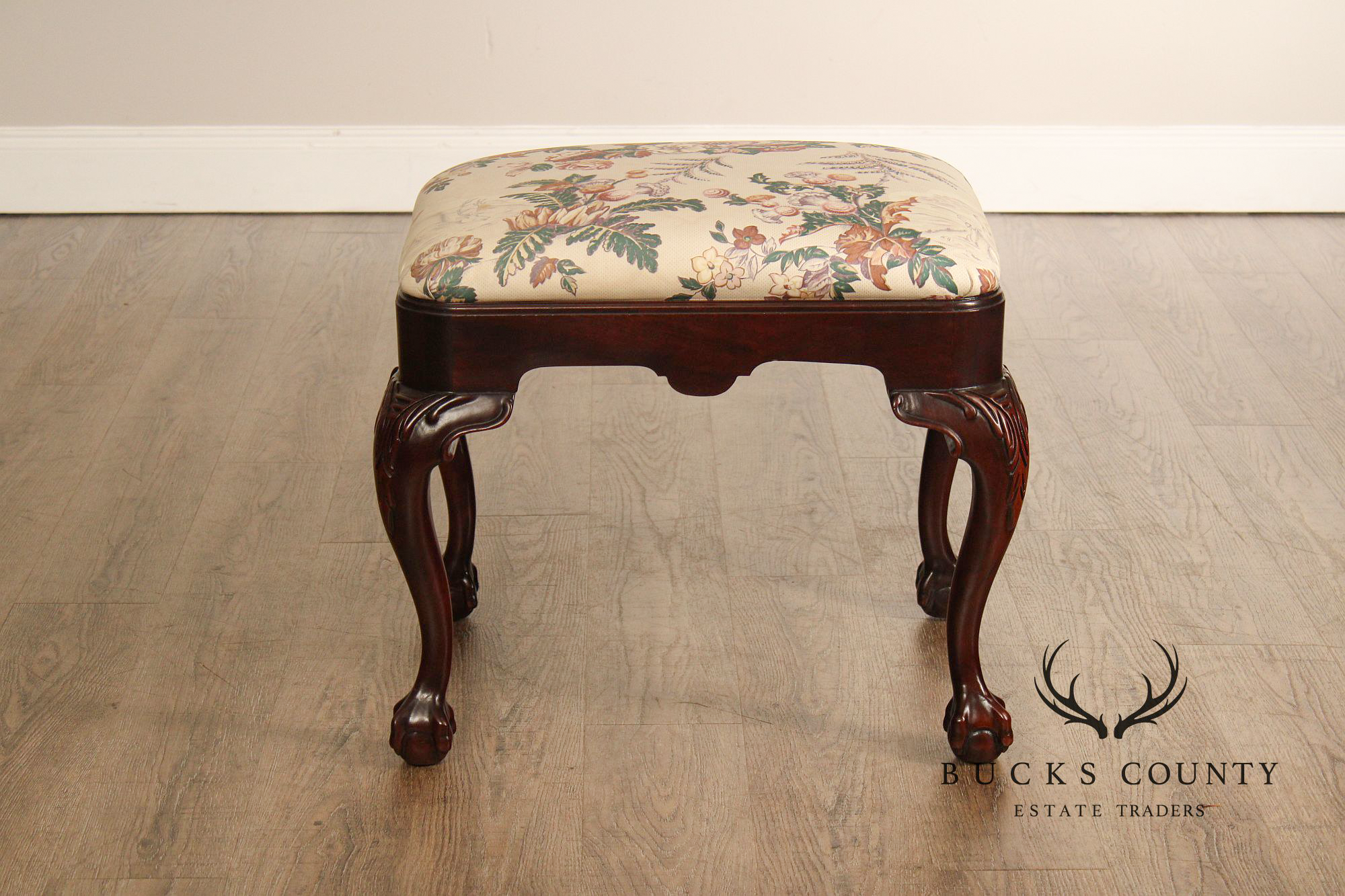 Chippendale Style Mahogany Ball And Claw Ottoman