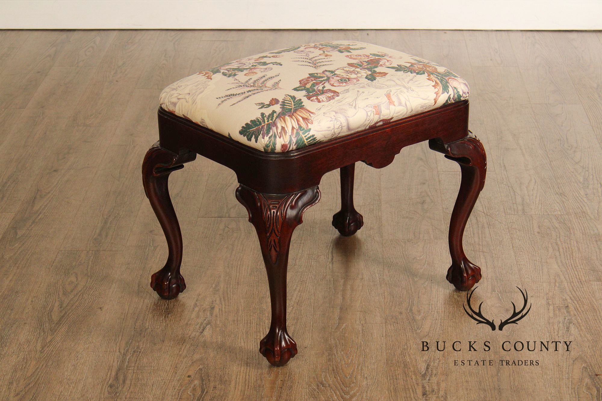Chippendale Style Mahogany Ball And Claw Ottoman