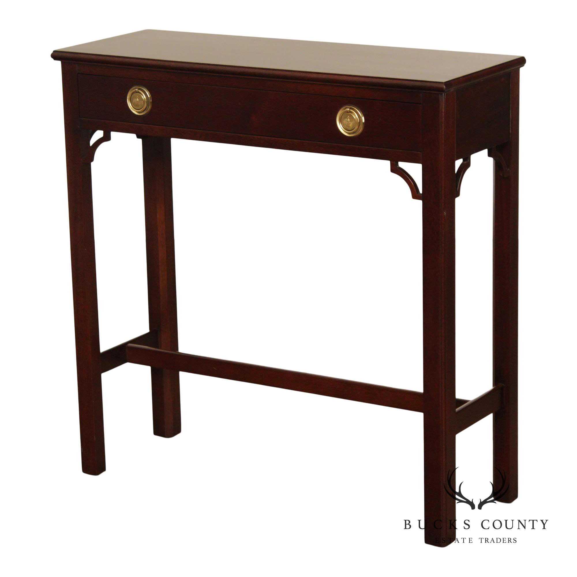 Georgian Style Narrow Mahogany One-Drawer Console Table