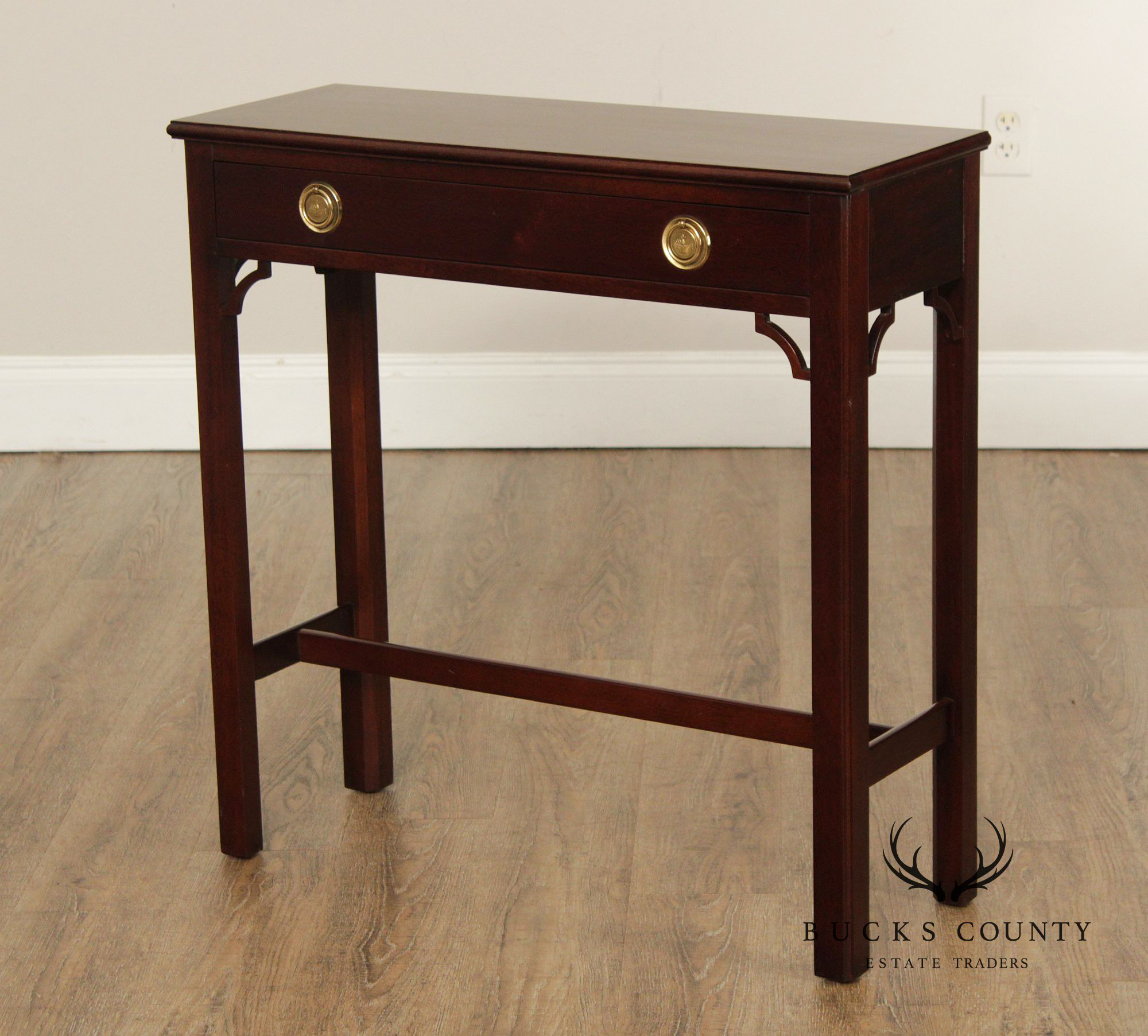 Georgian Style Narrow Mahogany One-Drawer Console Table