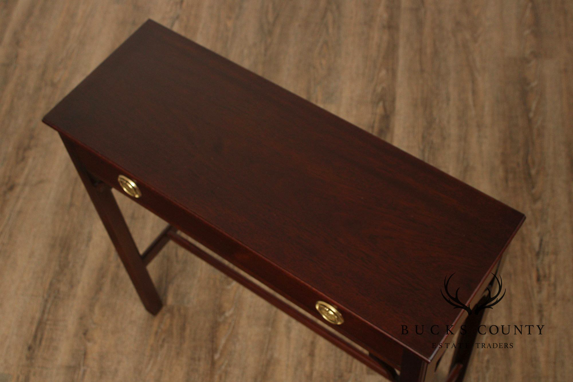Georgian Style Narrow Mahogany One-Drawer Console Table