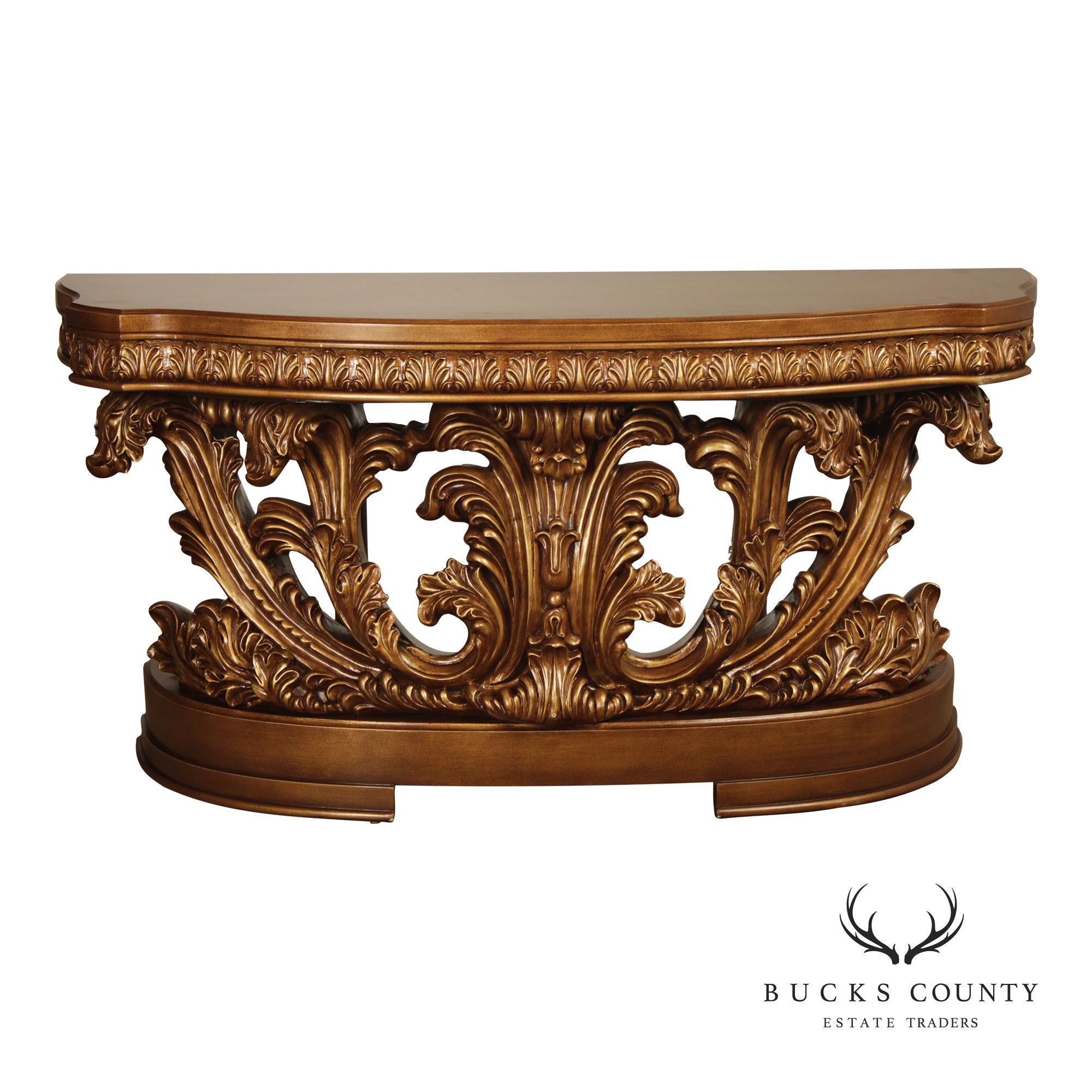 Rococo Revival Carved And Gilt Console Table