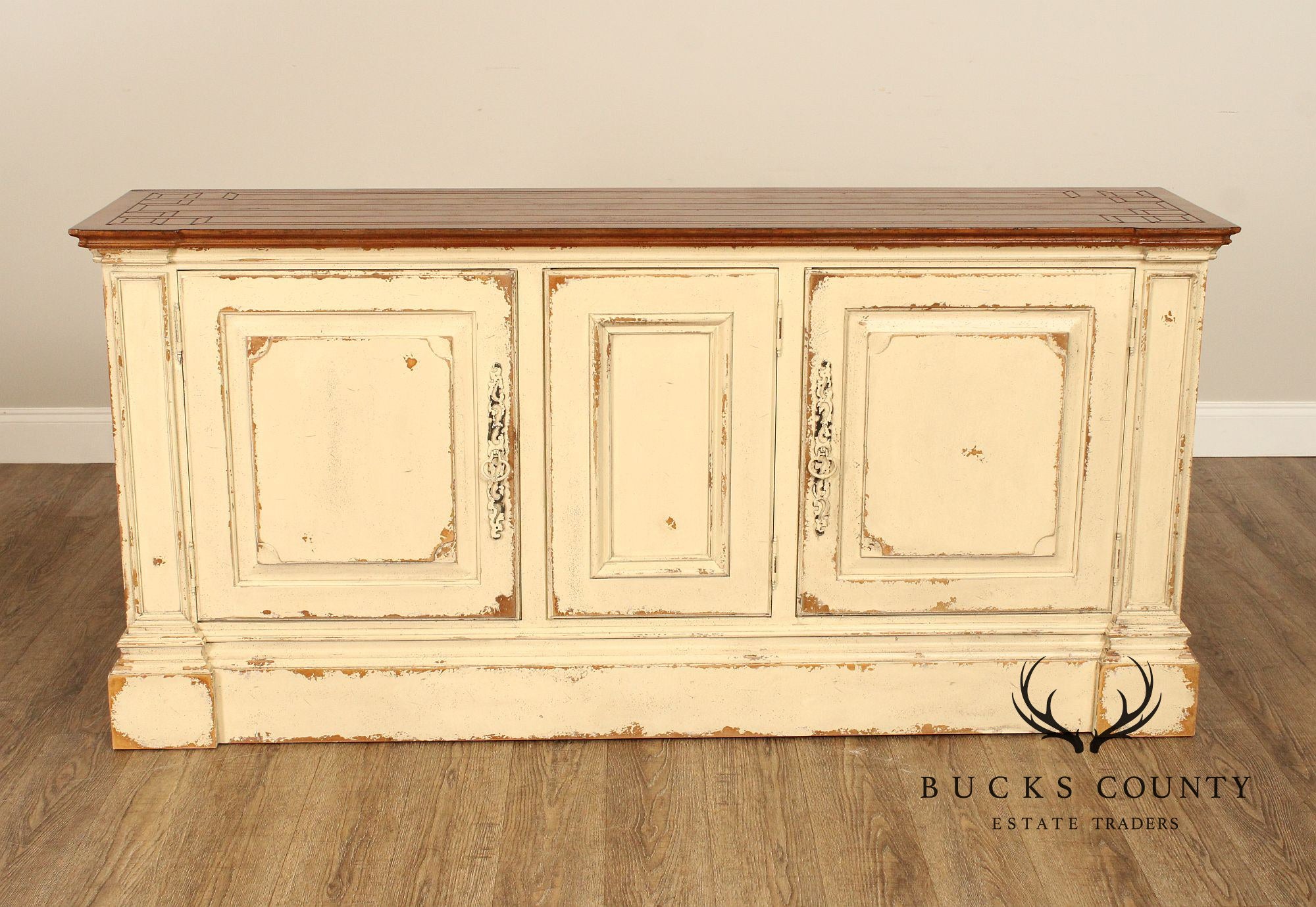 Habersham Plantation French Provincial Style Cream Painted Sideboard