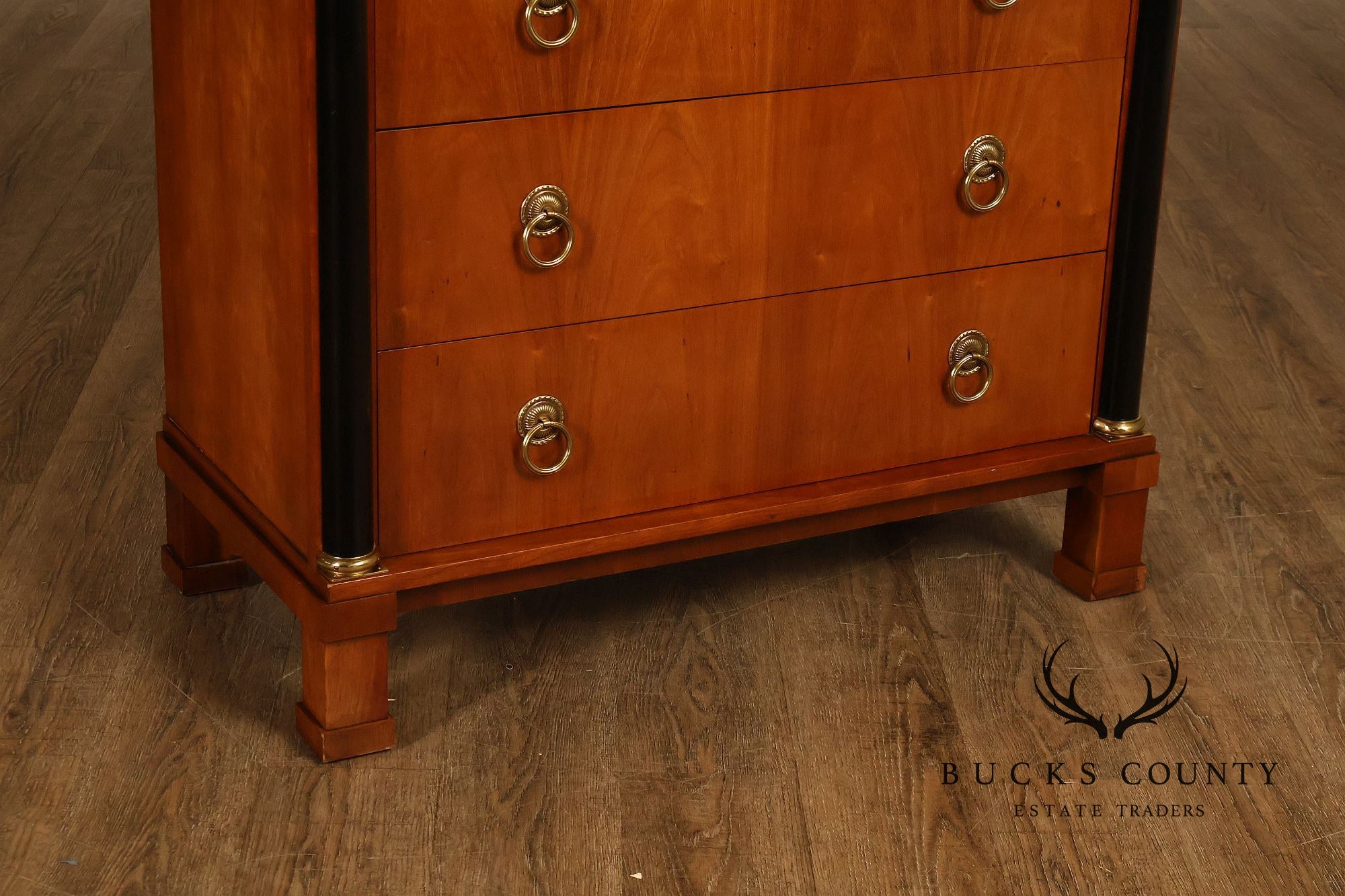 Baker Biedermeier Style Chest of Drawers with Ebonized Columns