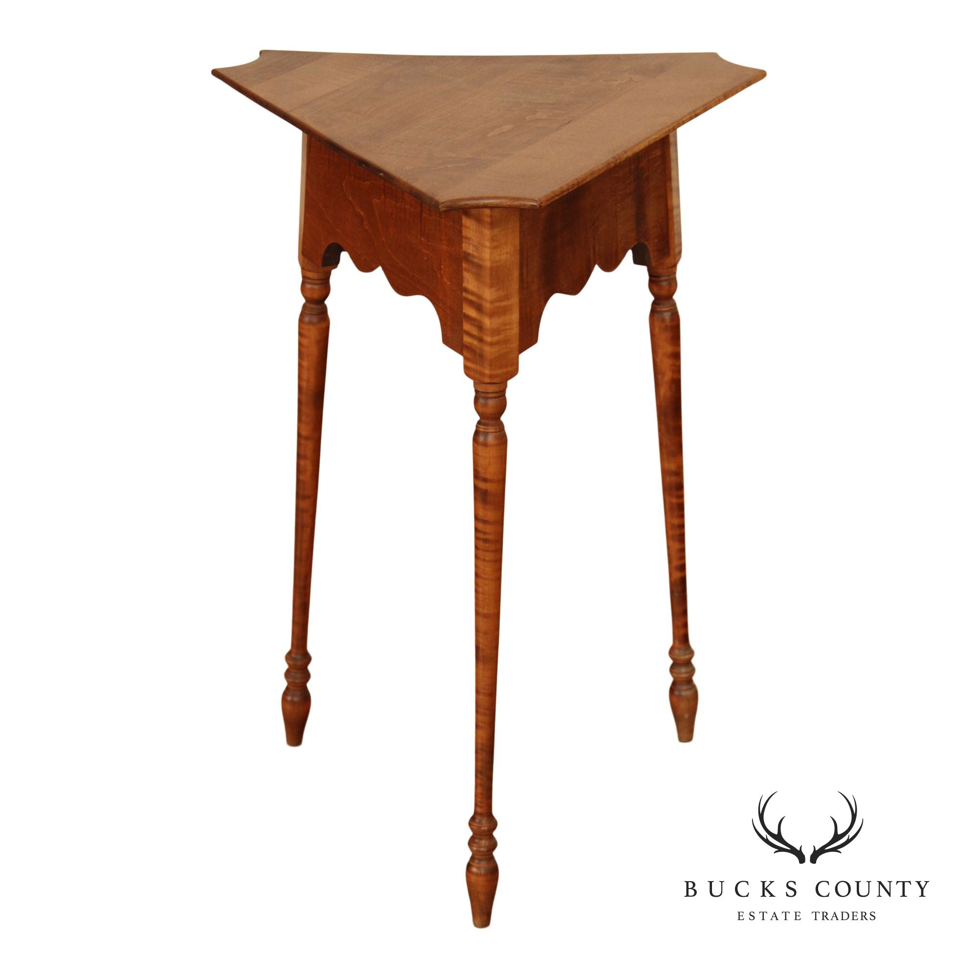 River Bend Ltd. Tiger Maple Corner Stand Table