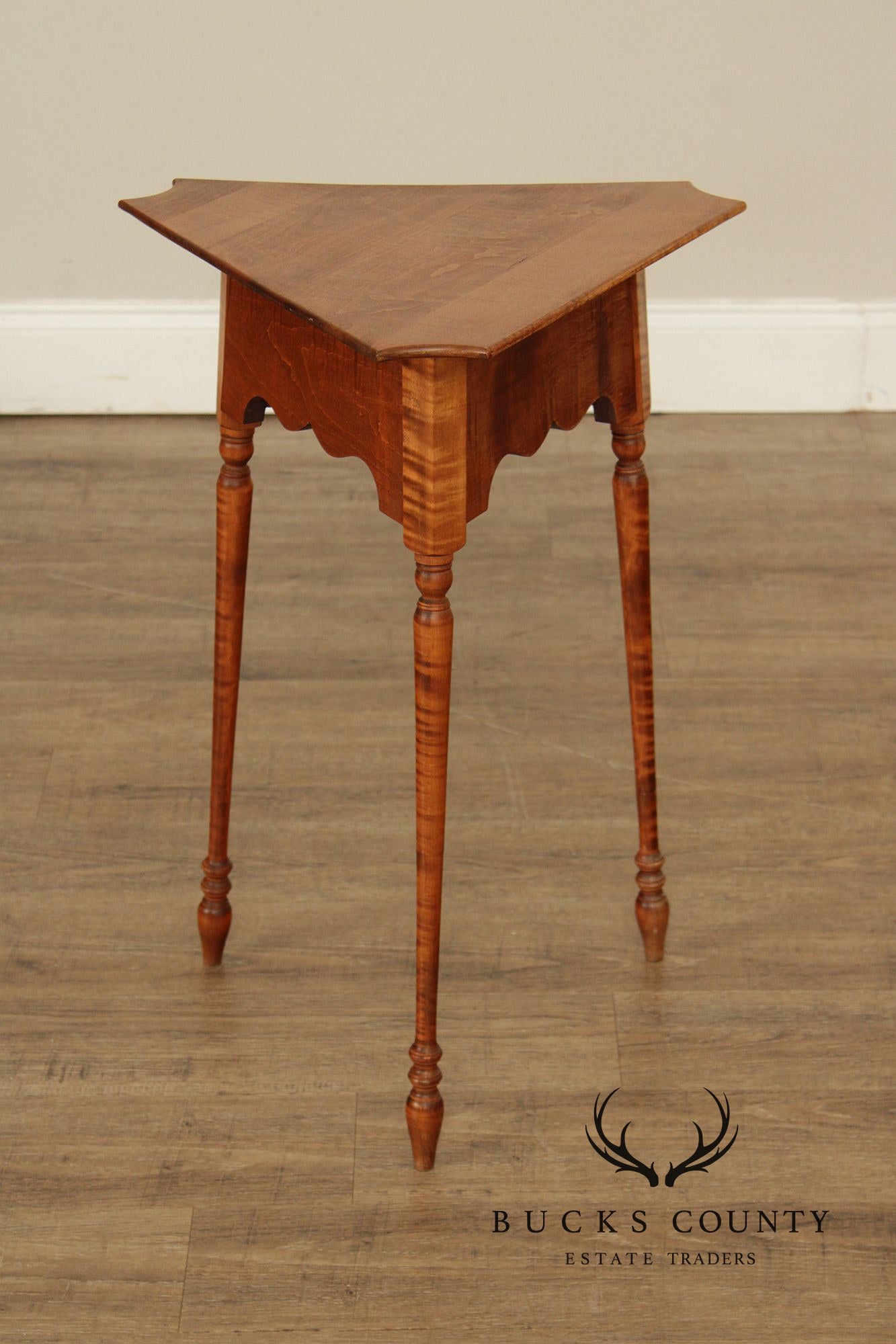River Bend Ltd. Tiger Maple Corner Stand Table