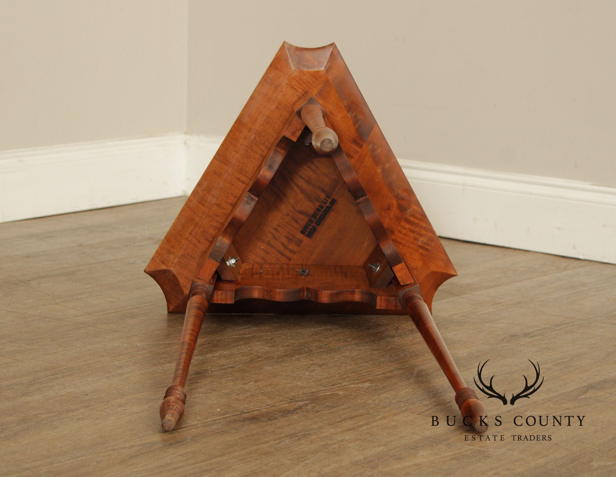 River Bend Ltd. Tiger Maple Corner Stand Table