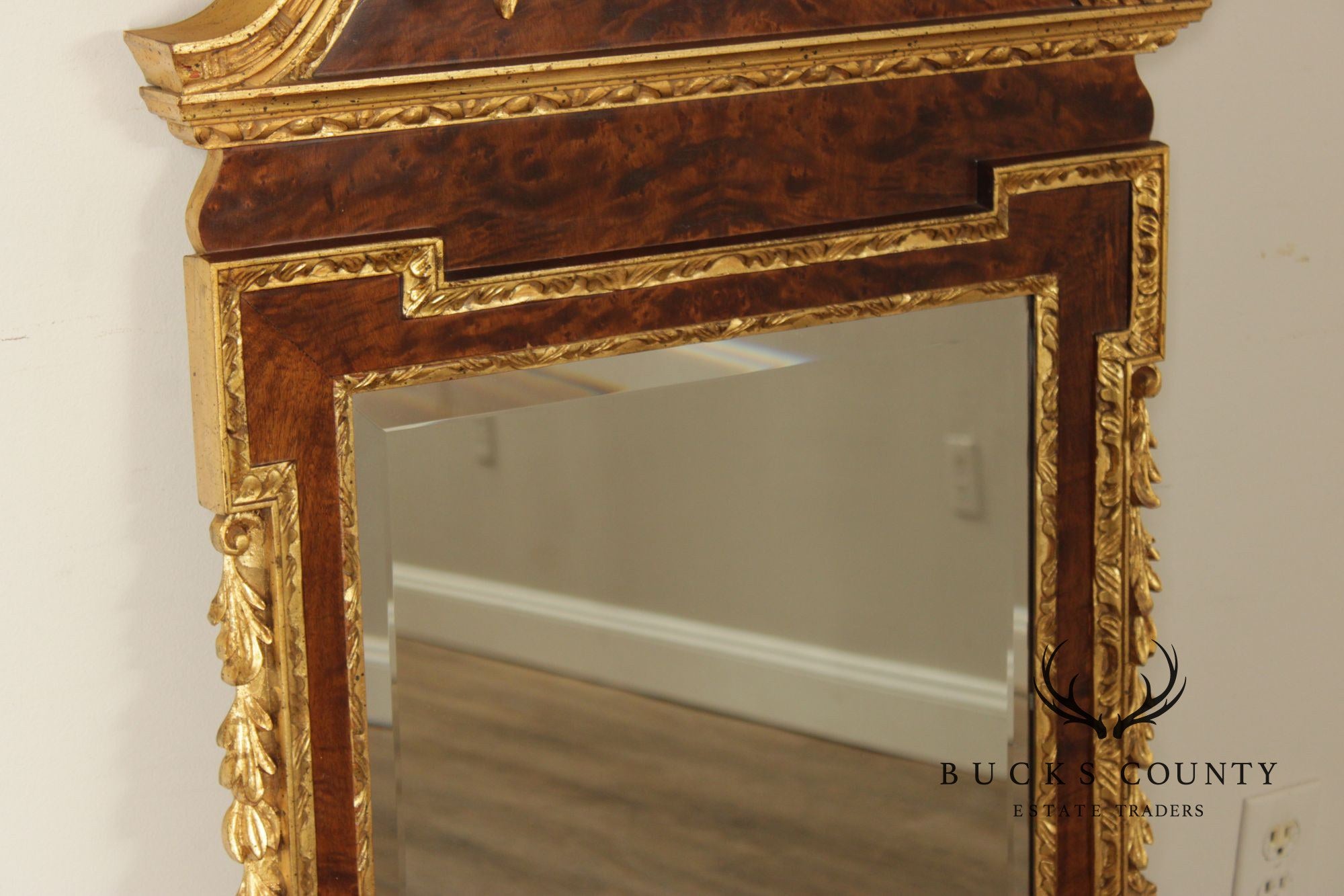 LaBarge Federal Style Carved Mahogany Wall Mirror