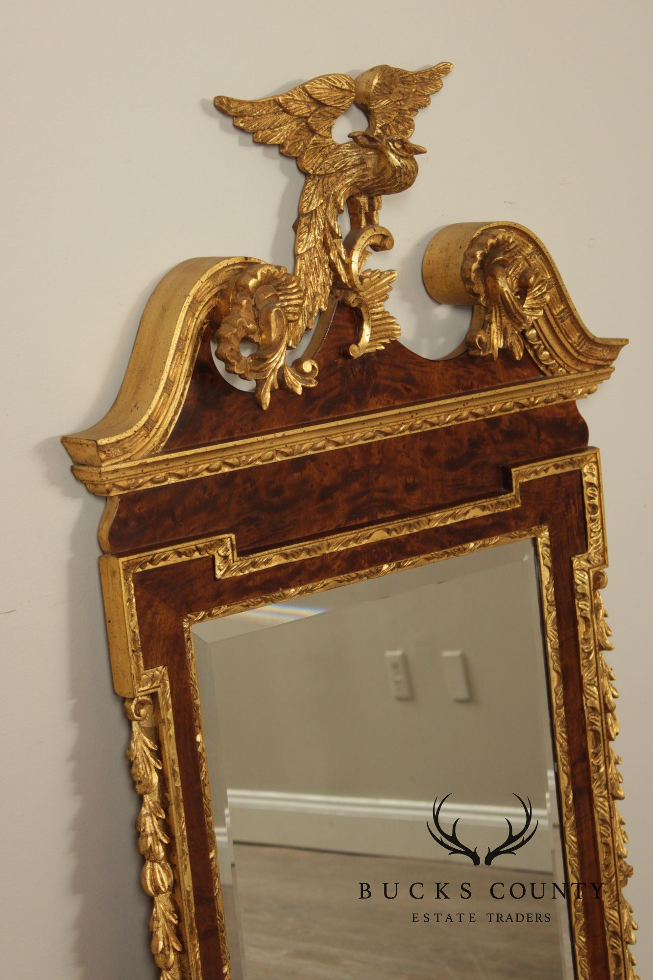 LaBarge Federal Style Carved Mahogany Wall Mirror