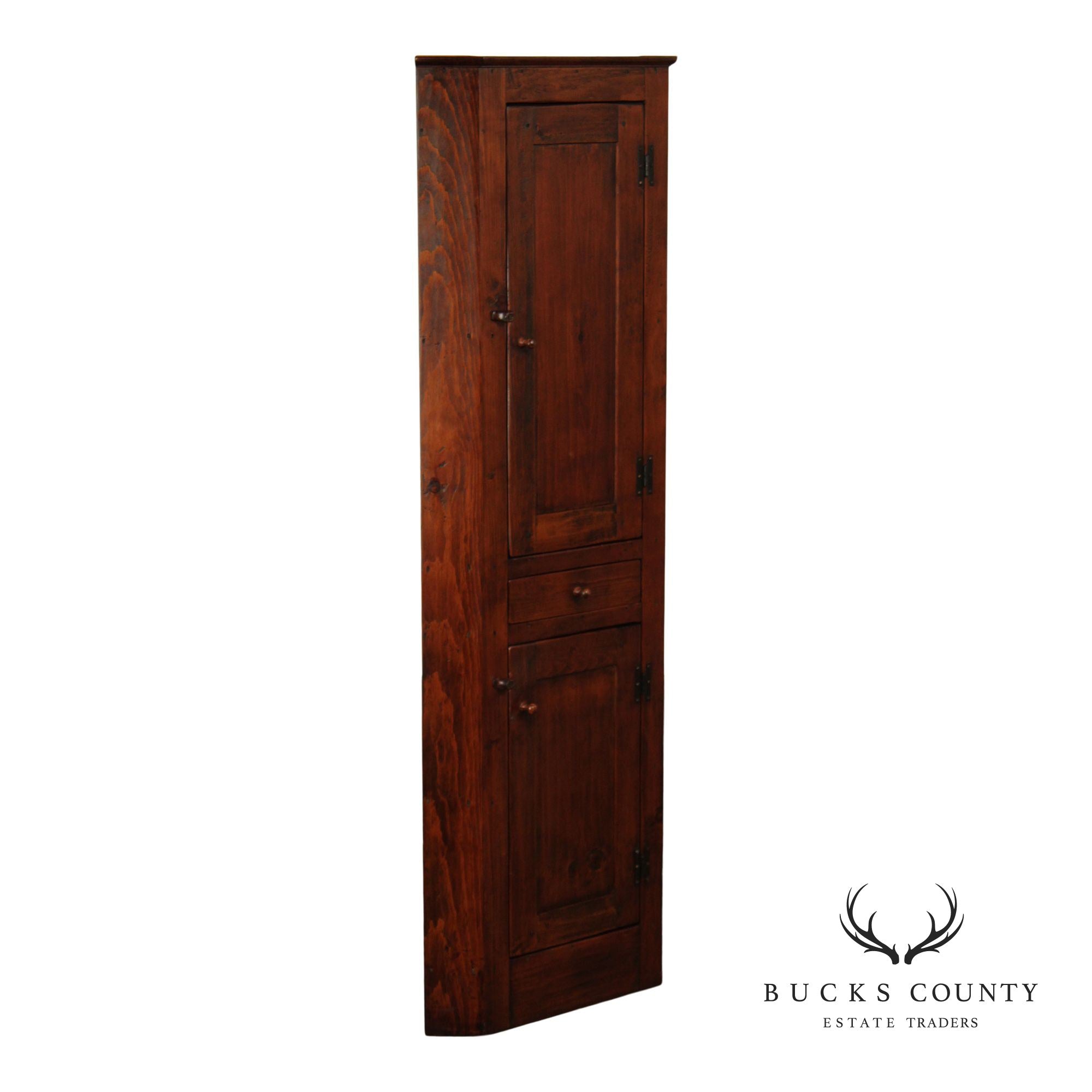 Custom Quality Narrow Pine Corner Cabinet
