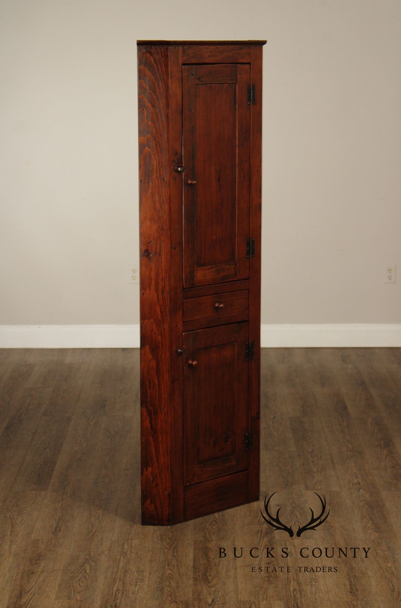 Custom Quality Narrow Pine Corner Cabinet
