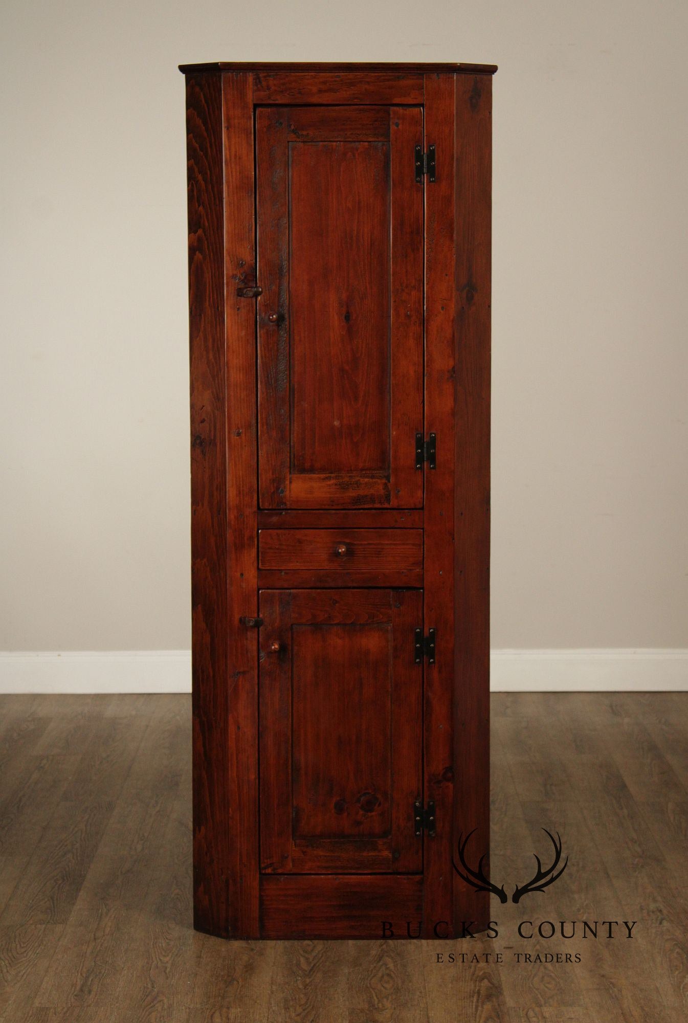 Custom Quality Narrow Pine Corner Cabinet