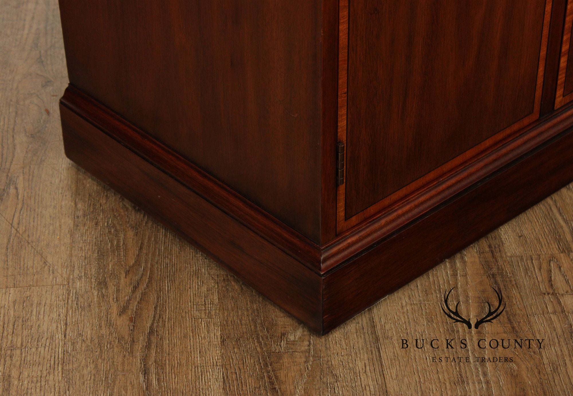 Henkel Harris Virginia Galleries Mahogany Inlaid Breakfront China Cabinet