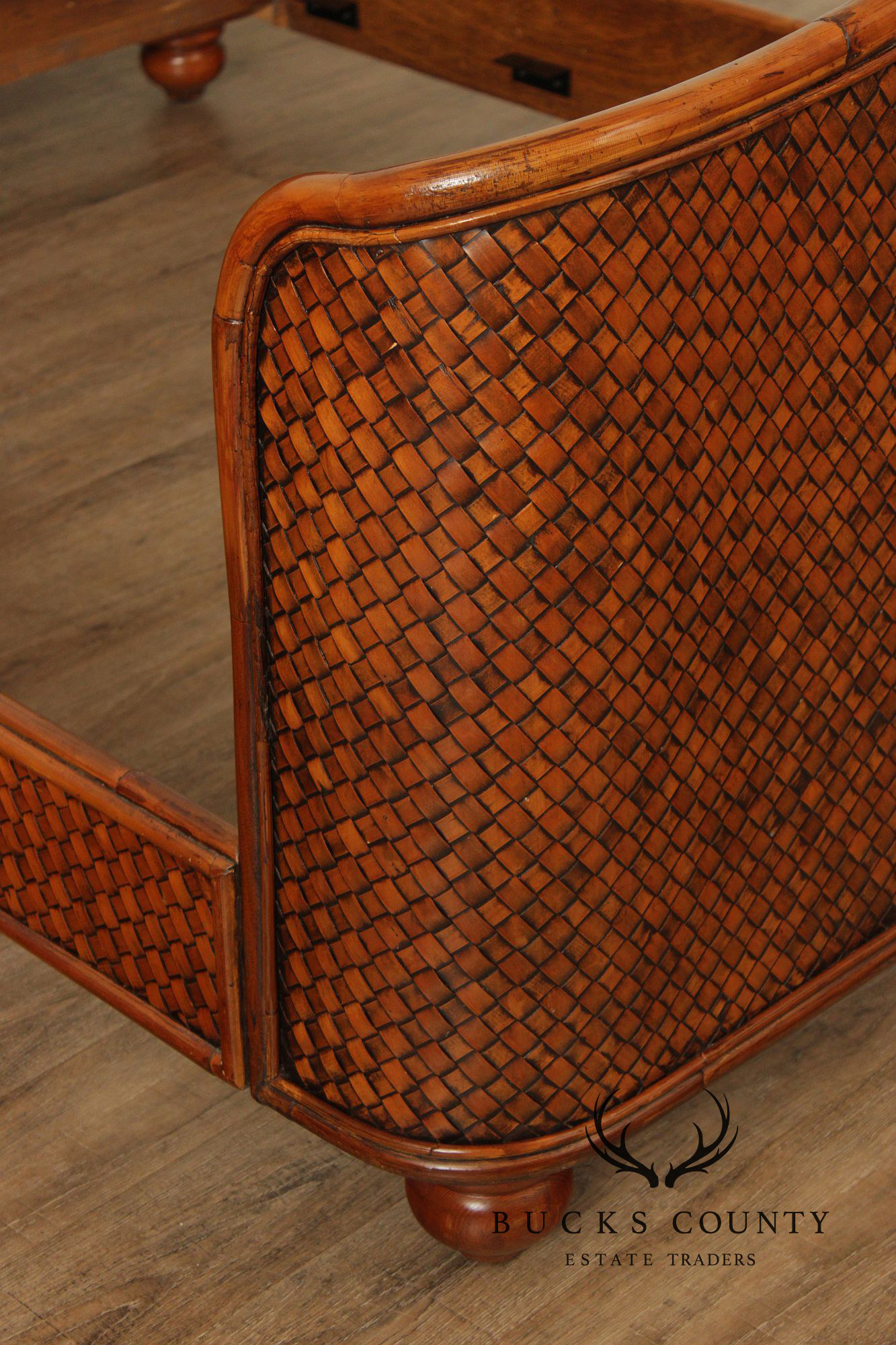 Coastal Style Queen Size Woven Rattan Bed