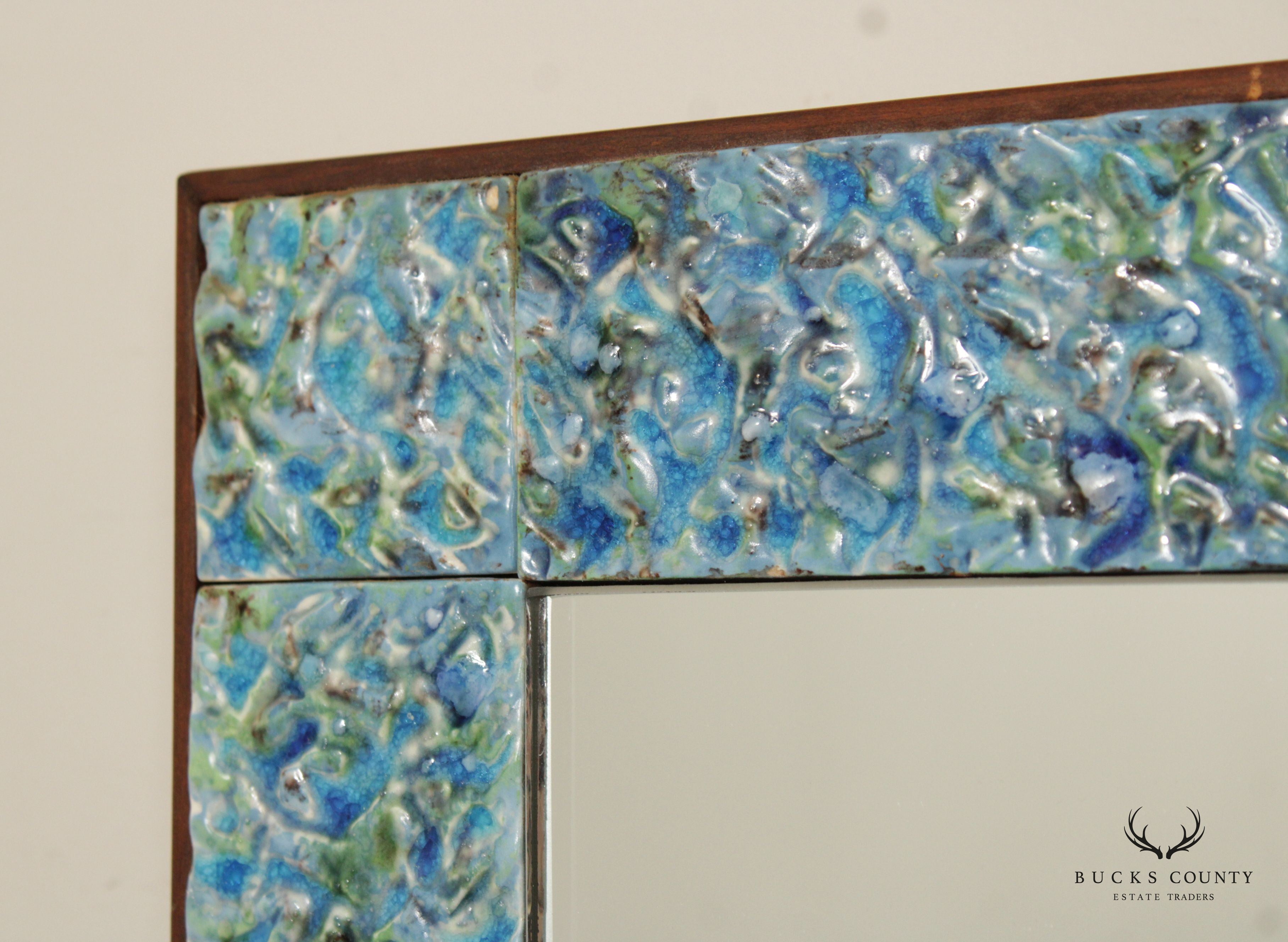 Mid Century Modern Tile Frame Wall Mirror