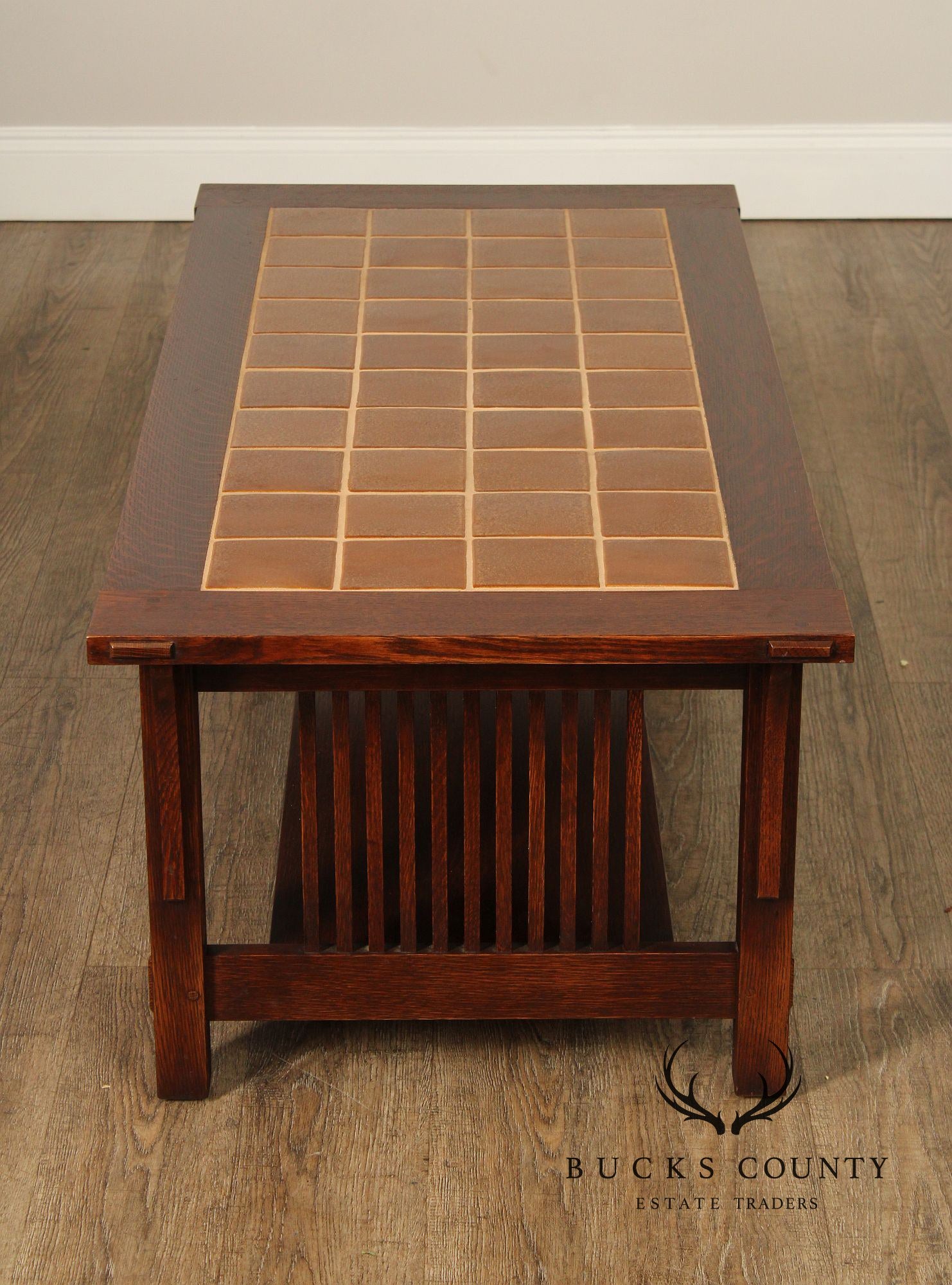 Stickley Mission Collection Oak Tile Top Cocktail Table