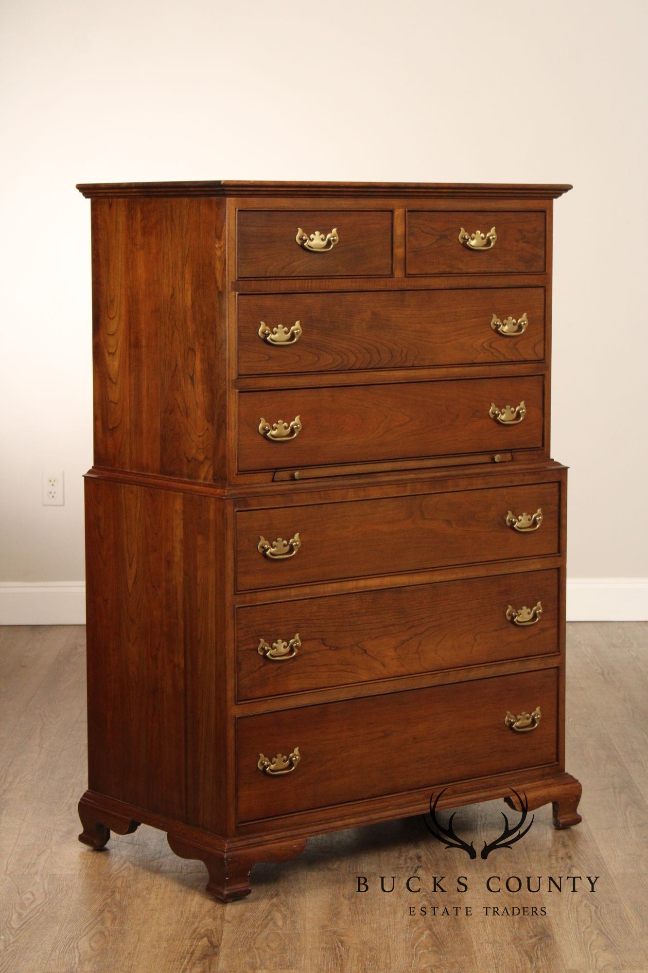 Stickley Chippendale Style Cherry Tall Chest