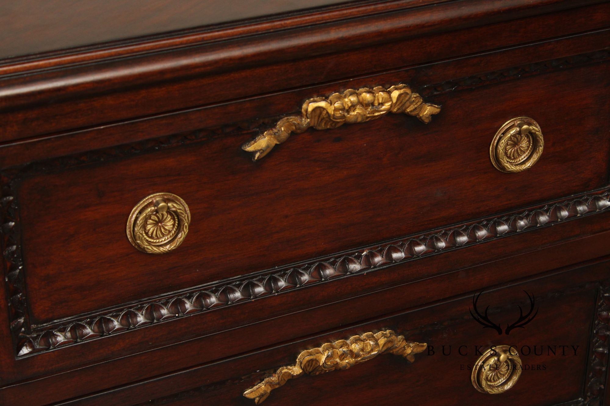 French Louis XVI Style Pair of Mahogany Nightstands