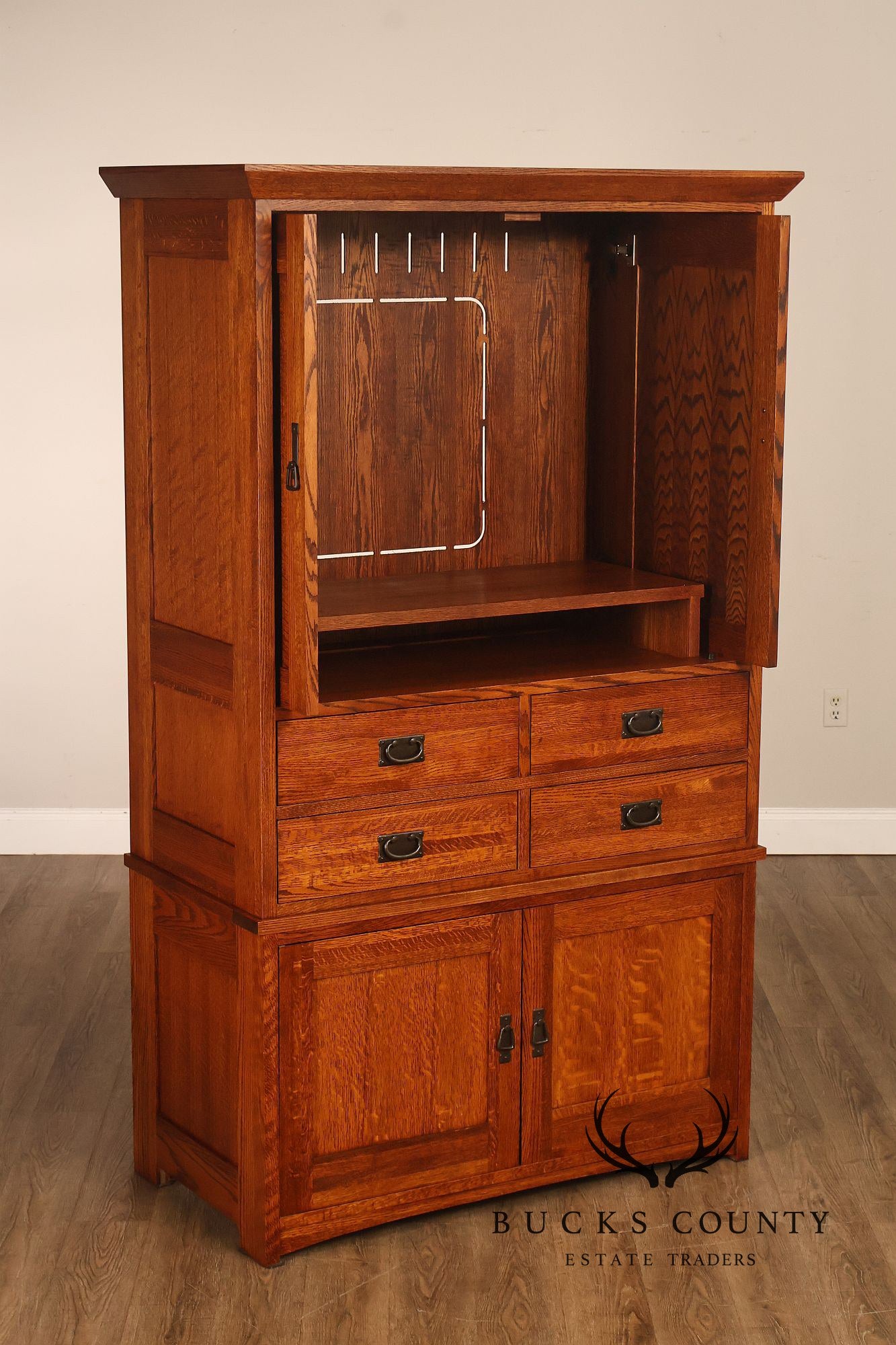 Michaels For Restoration Hardware Arts & Crafts Mission Oak Entertainment Armoire