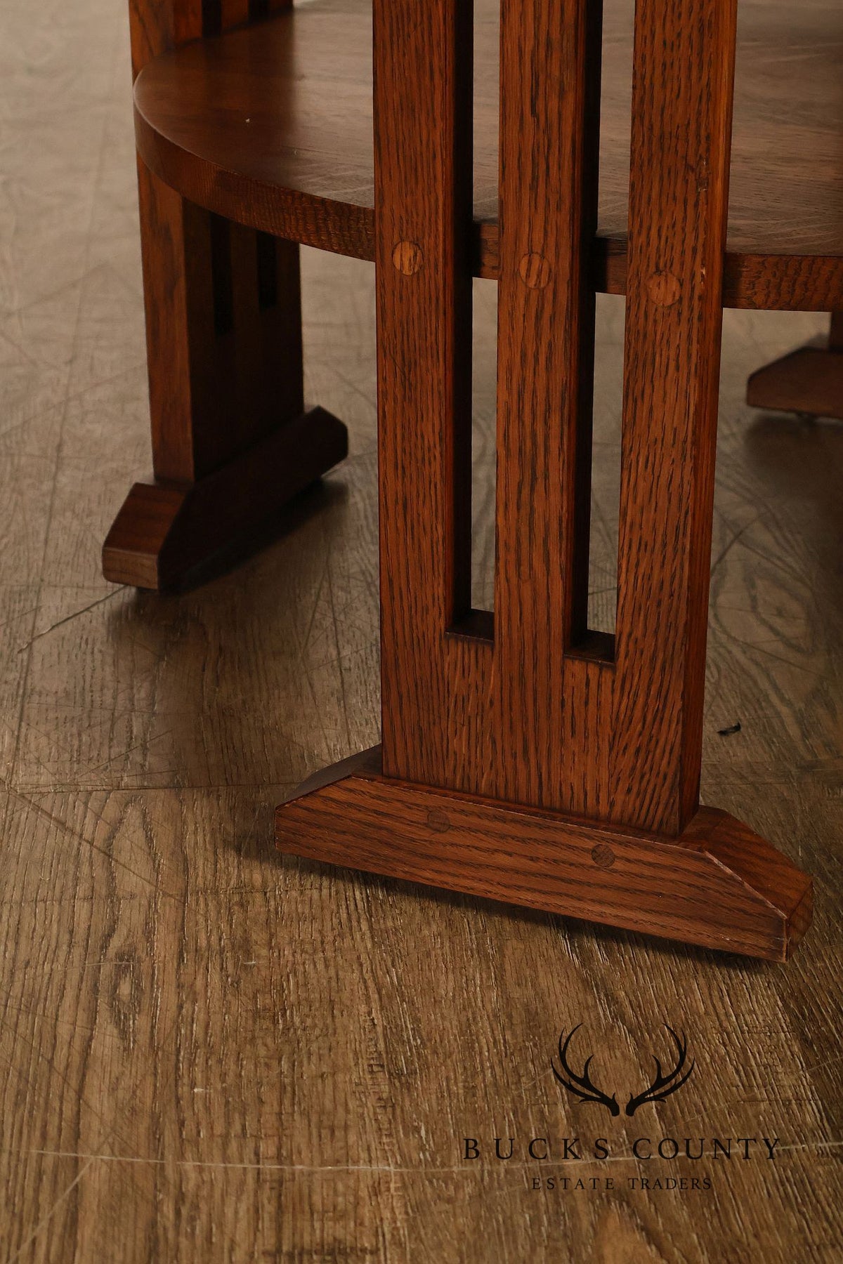 Stickley Mission Collection Oak Round Lamp Table