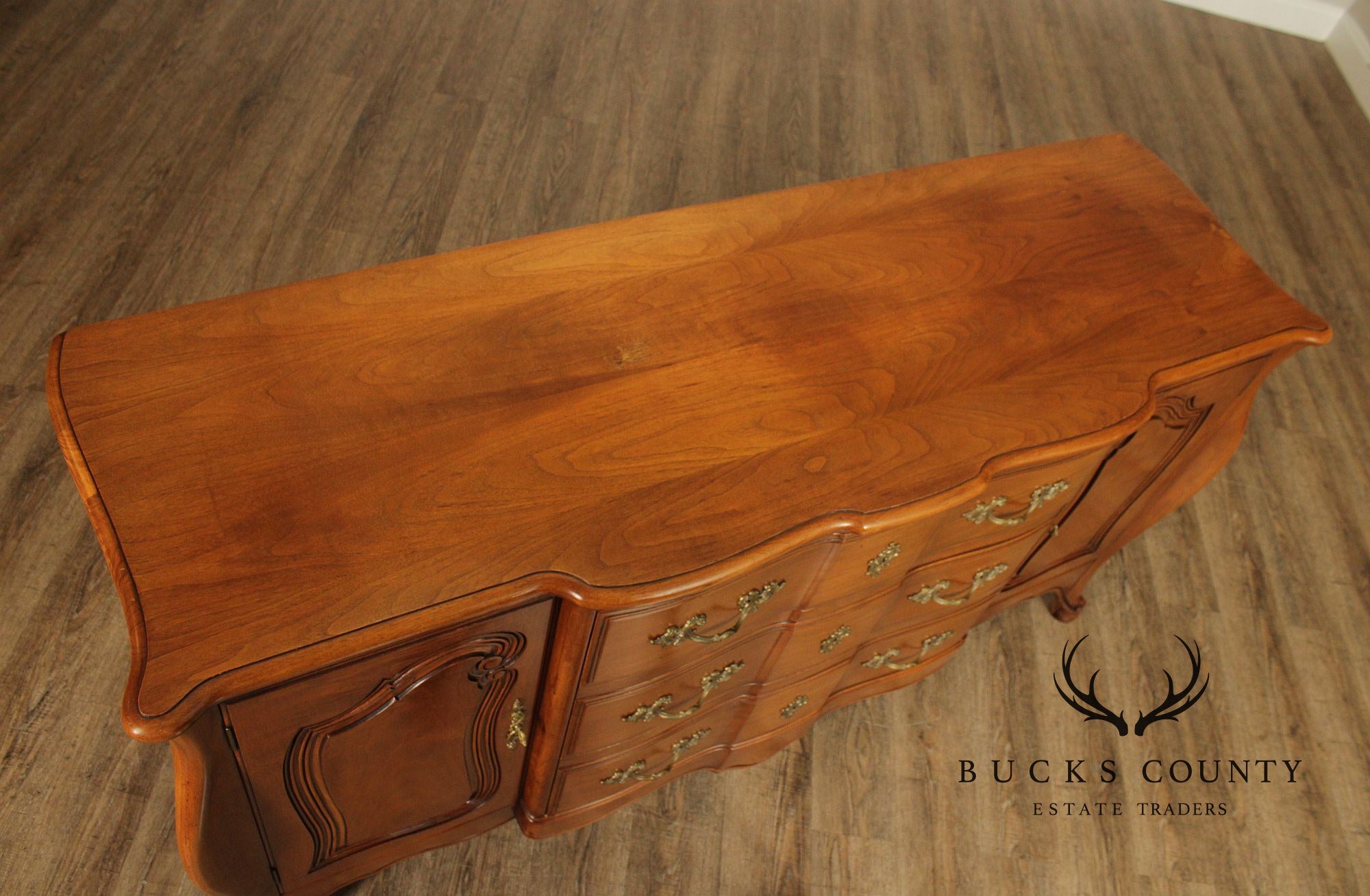 Vintage French Provincial Walnut Sideboard Buffet