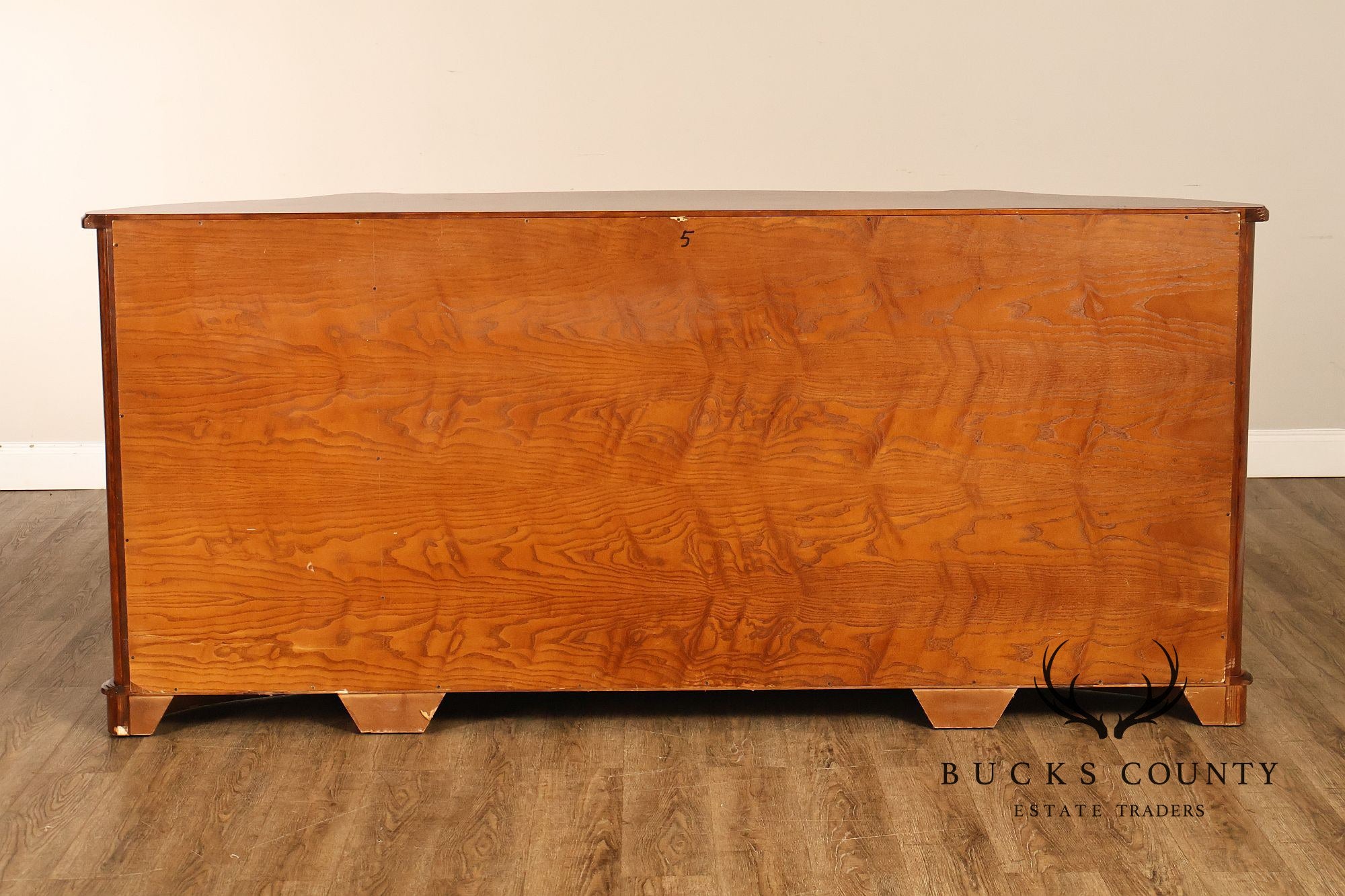 Italian Neoclassical Style Burl Wood Marquetry Inlaid Serpentine Sideboard