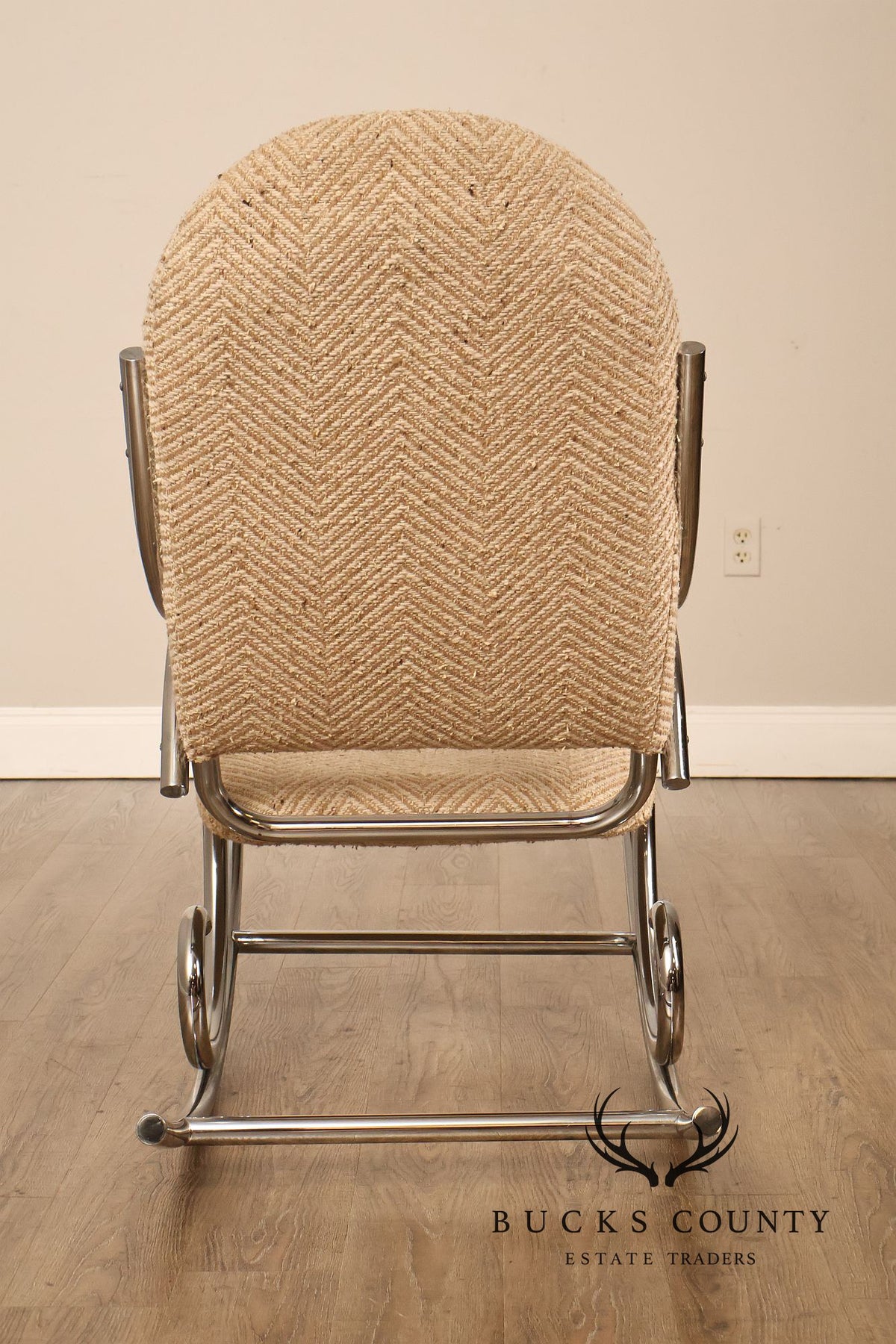 1970s Post Modern Tubular Chrome Rocking Chair