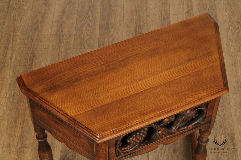 Jamestown Lounge Co. Feudal Oak English Traditional Style Carved Console Table