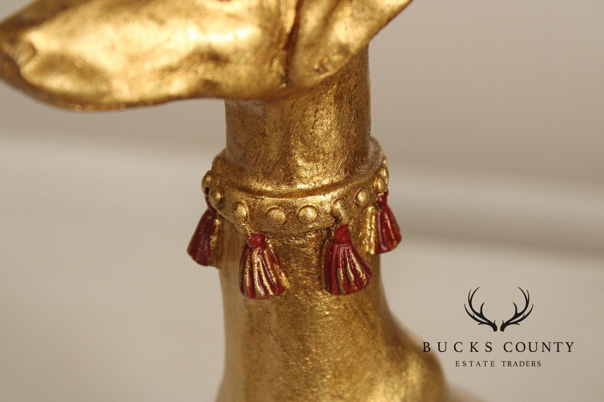 Egyptian Revival Pair Of Gilt Greyhound Table Lamps