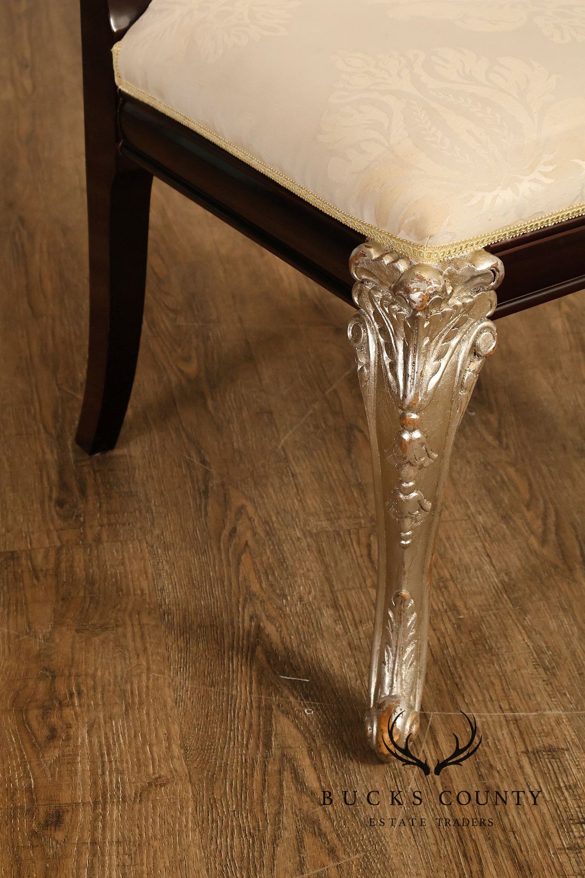 Rococo Style Set of Four Silver Gilt Dining Chairs