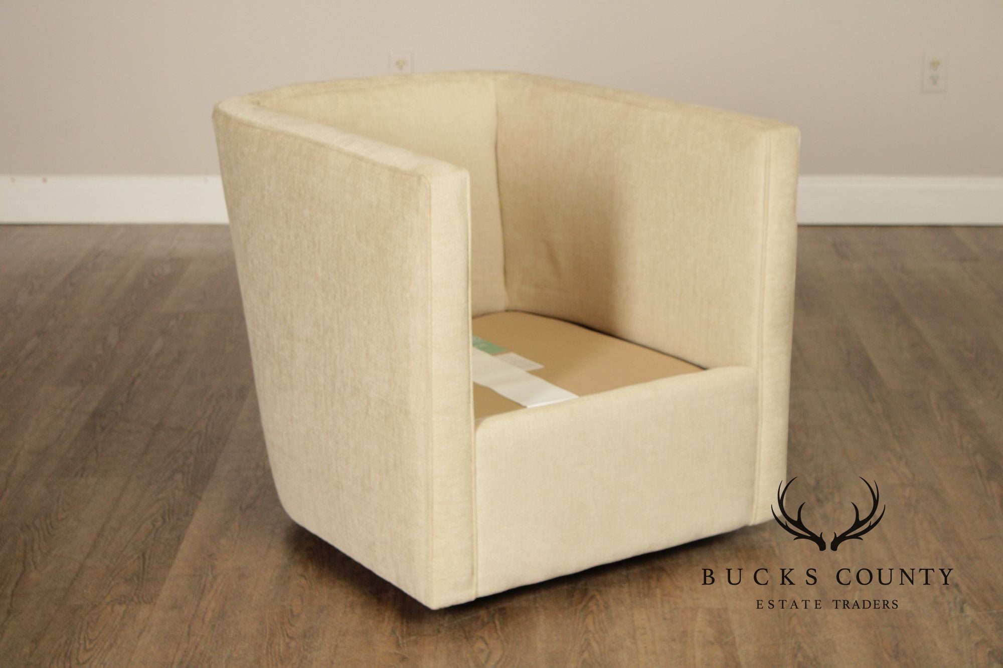 Contemporary American Made Robin Bruce "Rothko" Pair Of Upholstered Swivel Lounge Chairs