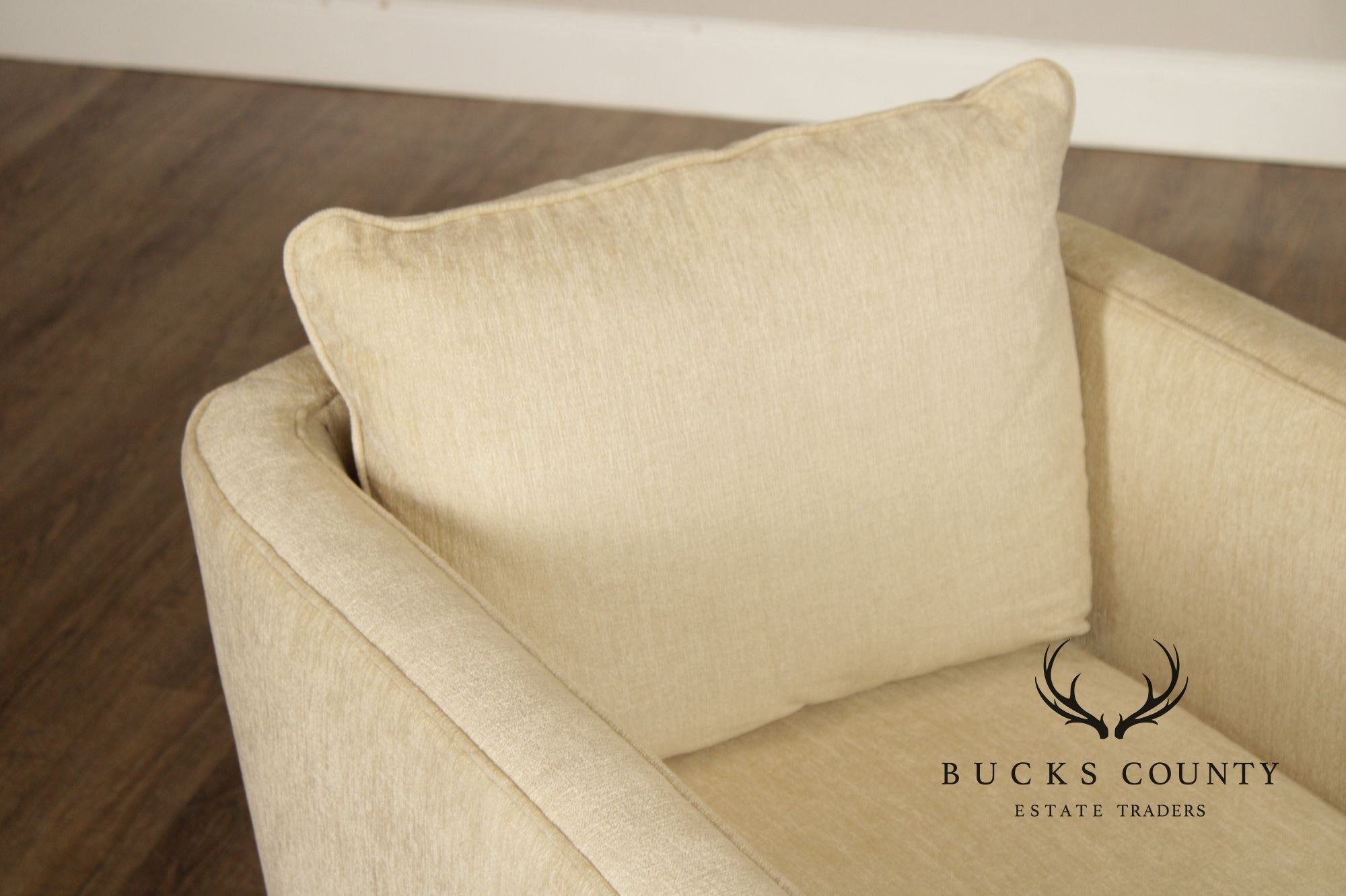 Contemporary American Made Robin Bruce "Rothko" Pair Of Upholstered Swivel Lounge Chairs