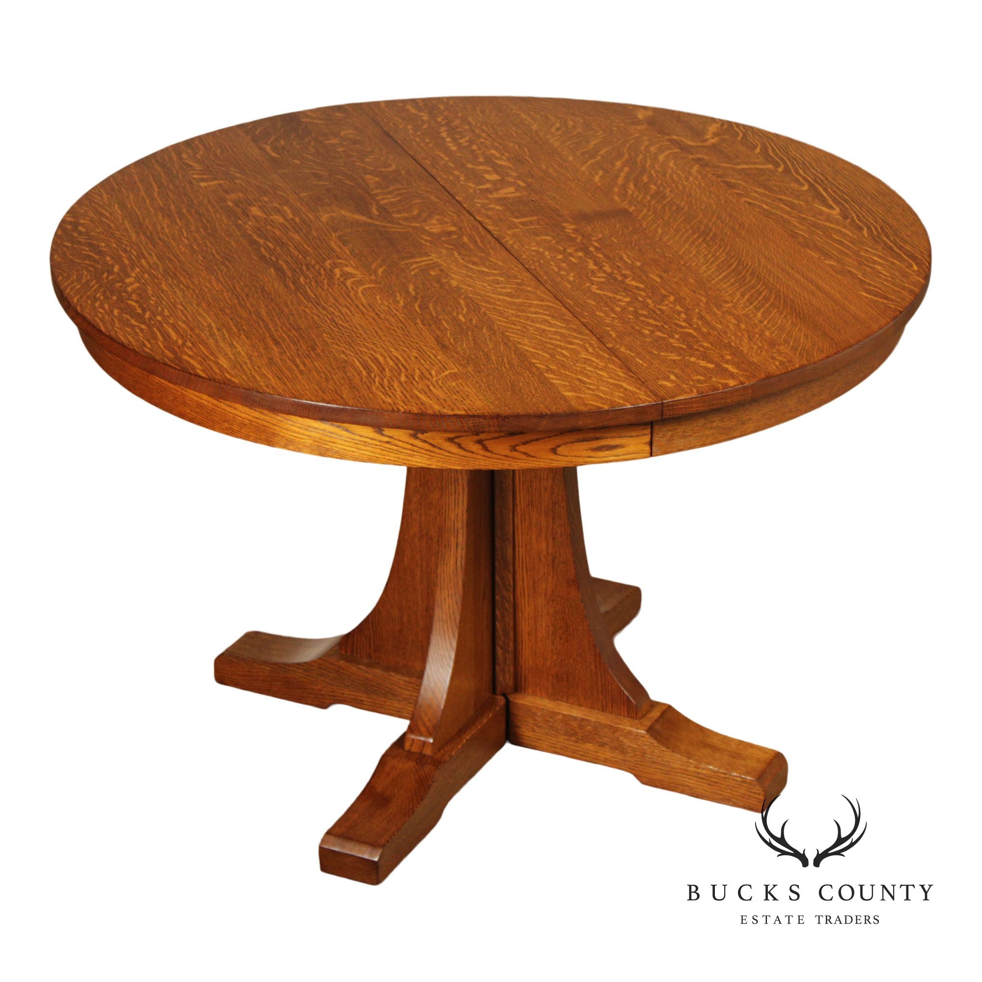 Stickley Mission Collection Round Oak Dining Table