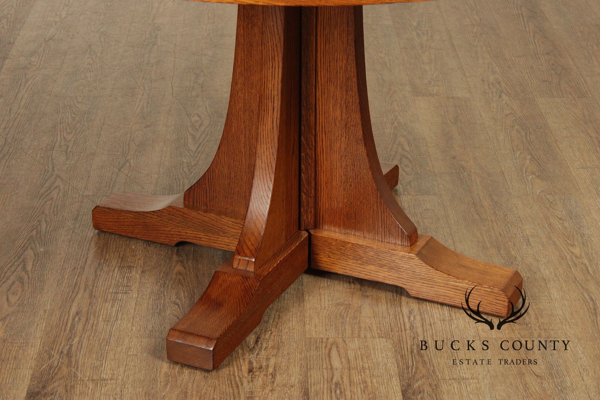 Stickley Mission Collection Round Oak Dining Table