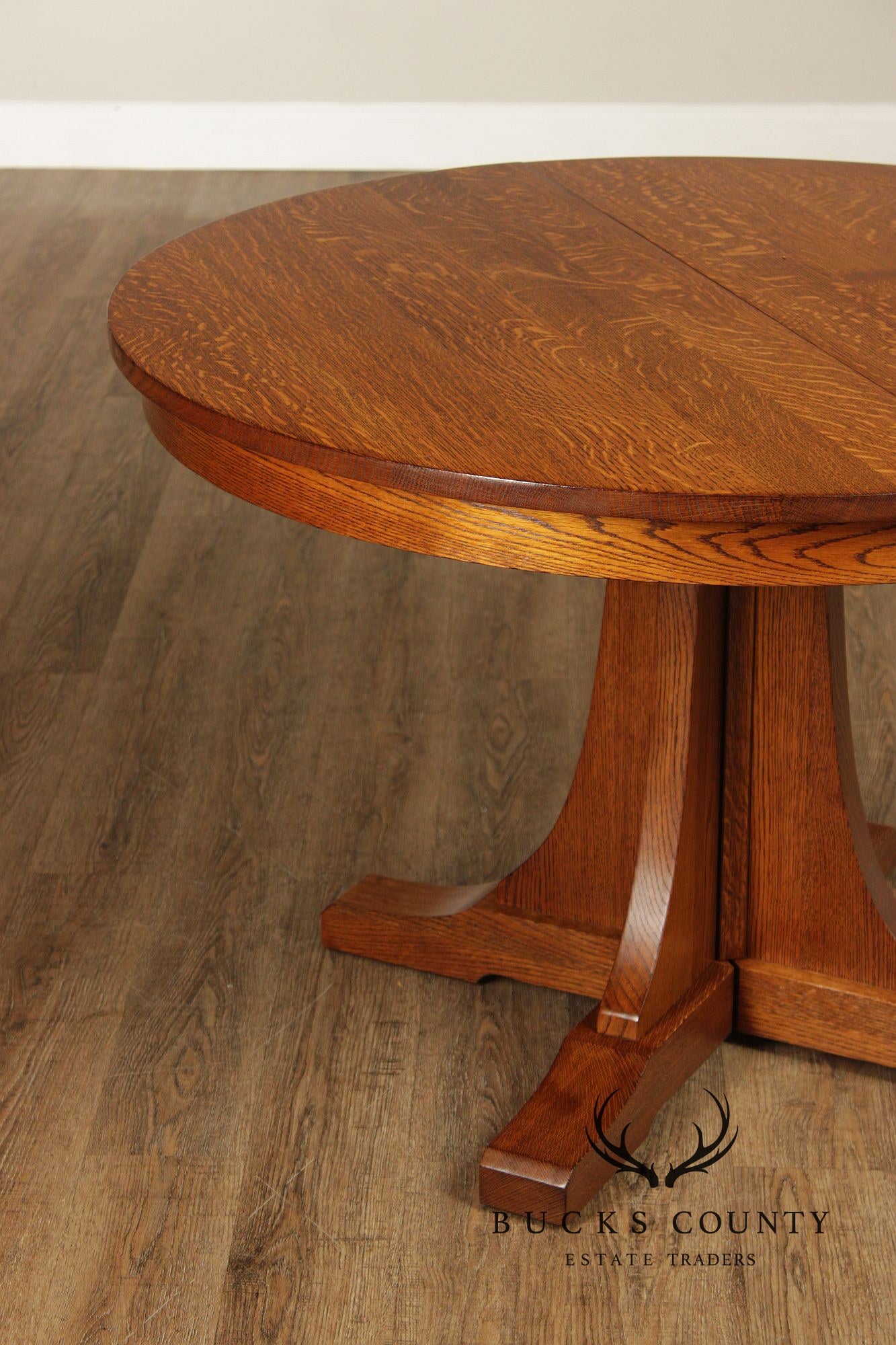 Stickley Mission Collection Round Oak Dining Table