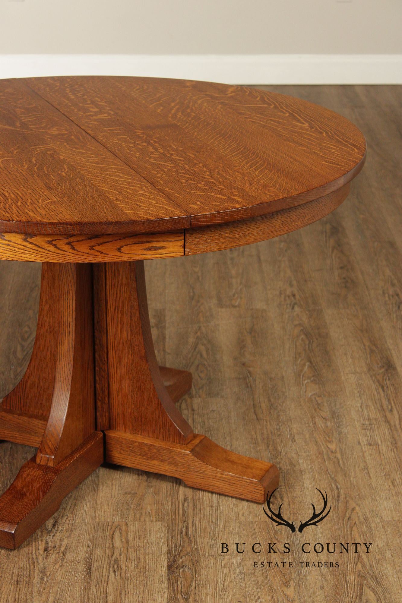Stickley Mission Collection Round Oak Dining Table