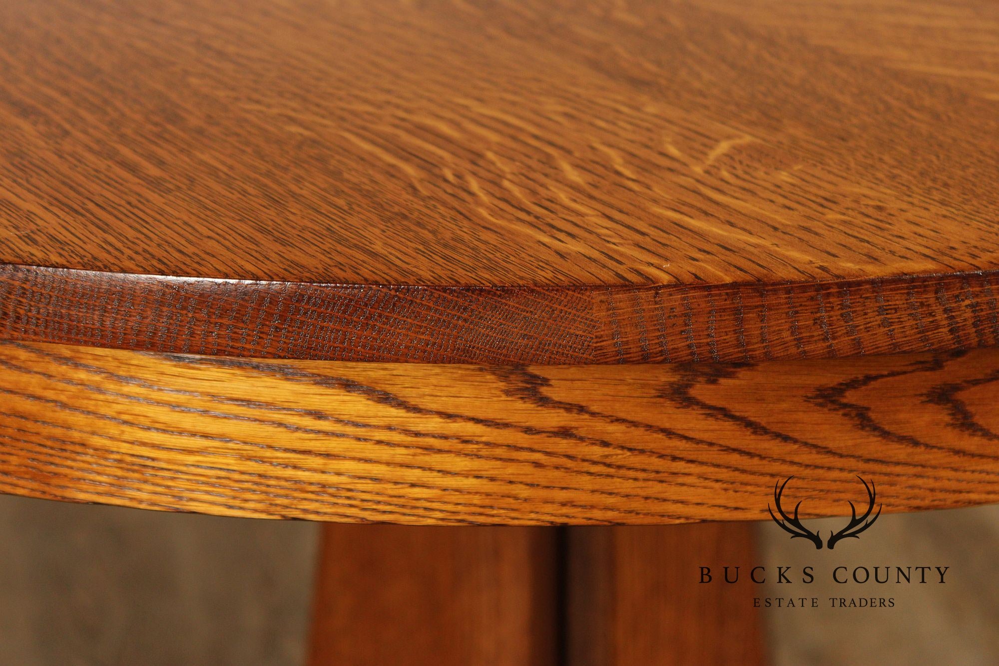 Stickley Mission Collection Round Oak Dining Table