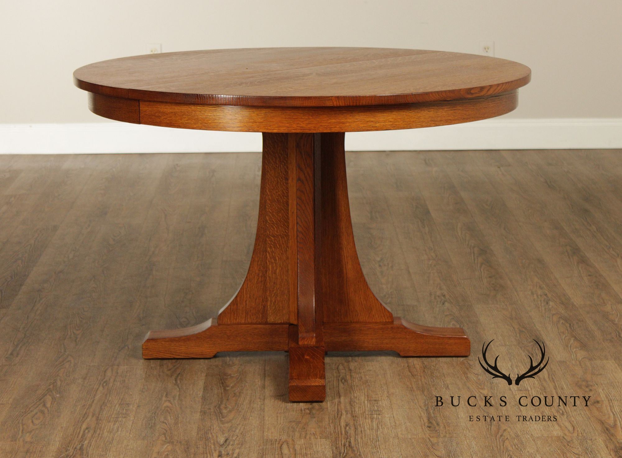 Stickley Mission Collection Round Oak Dining Table