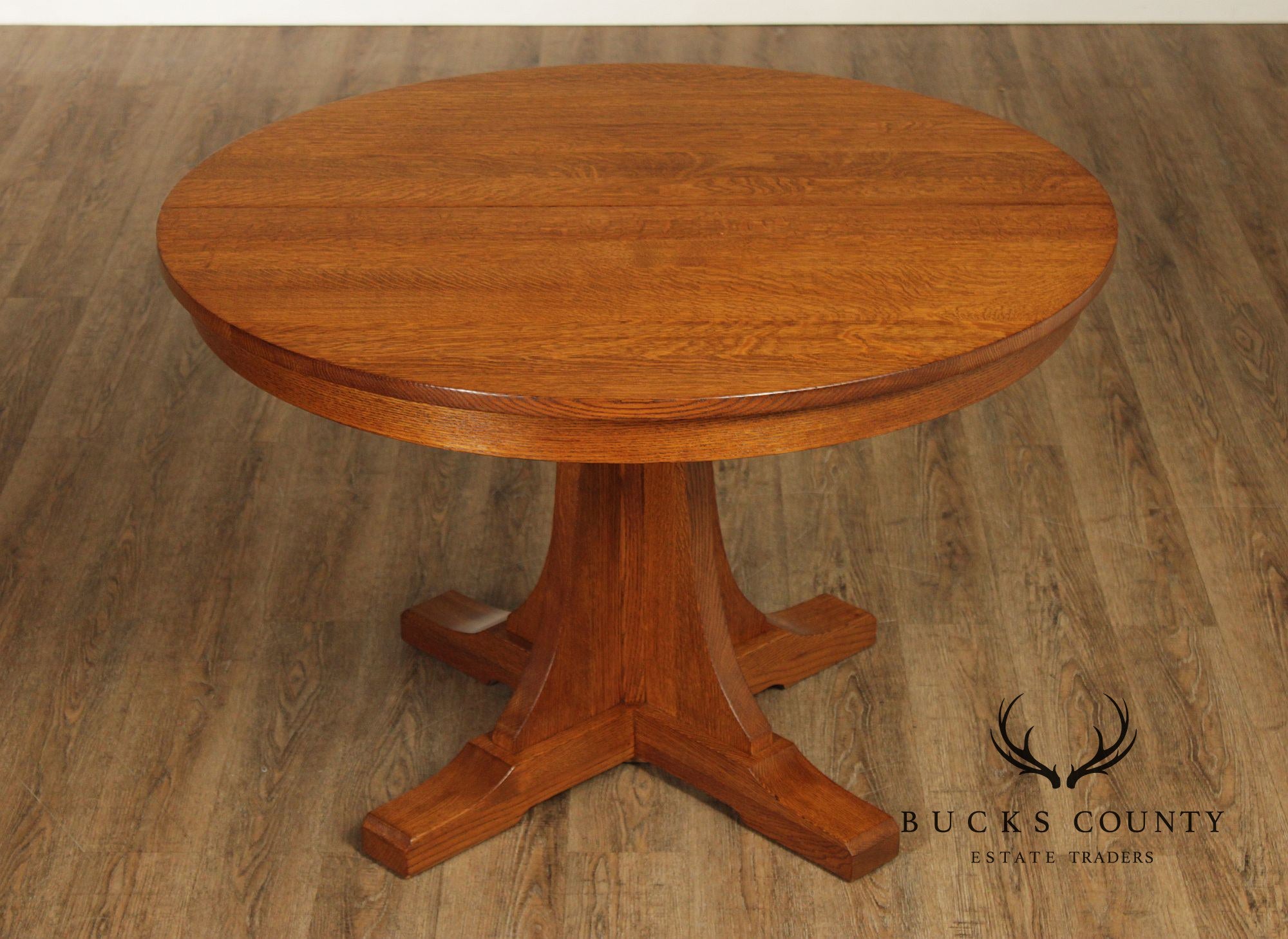 Stickley Mission Collection Round Oak Dining Table