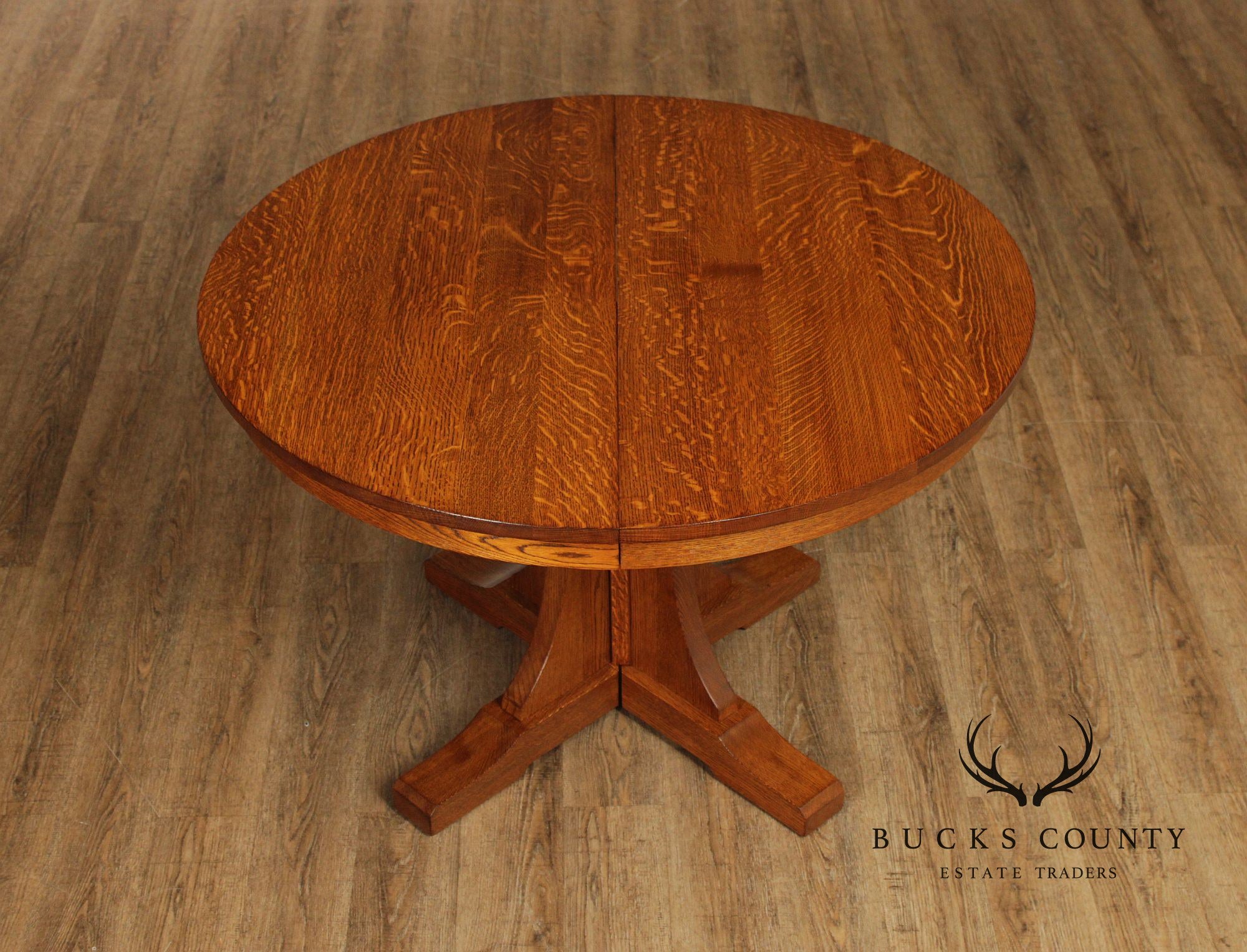 Stickley Mission Collection Round Oak Dining Table