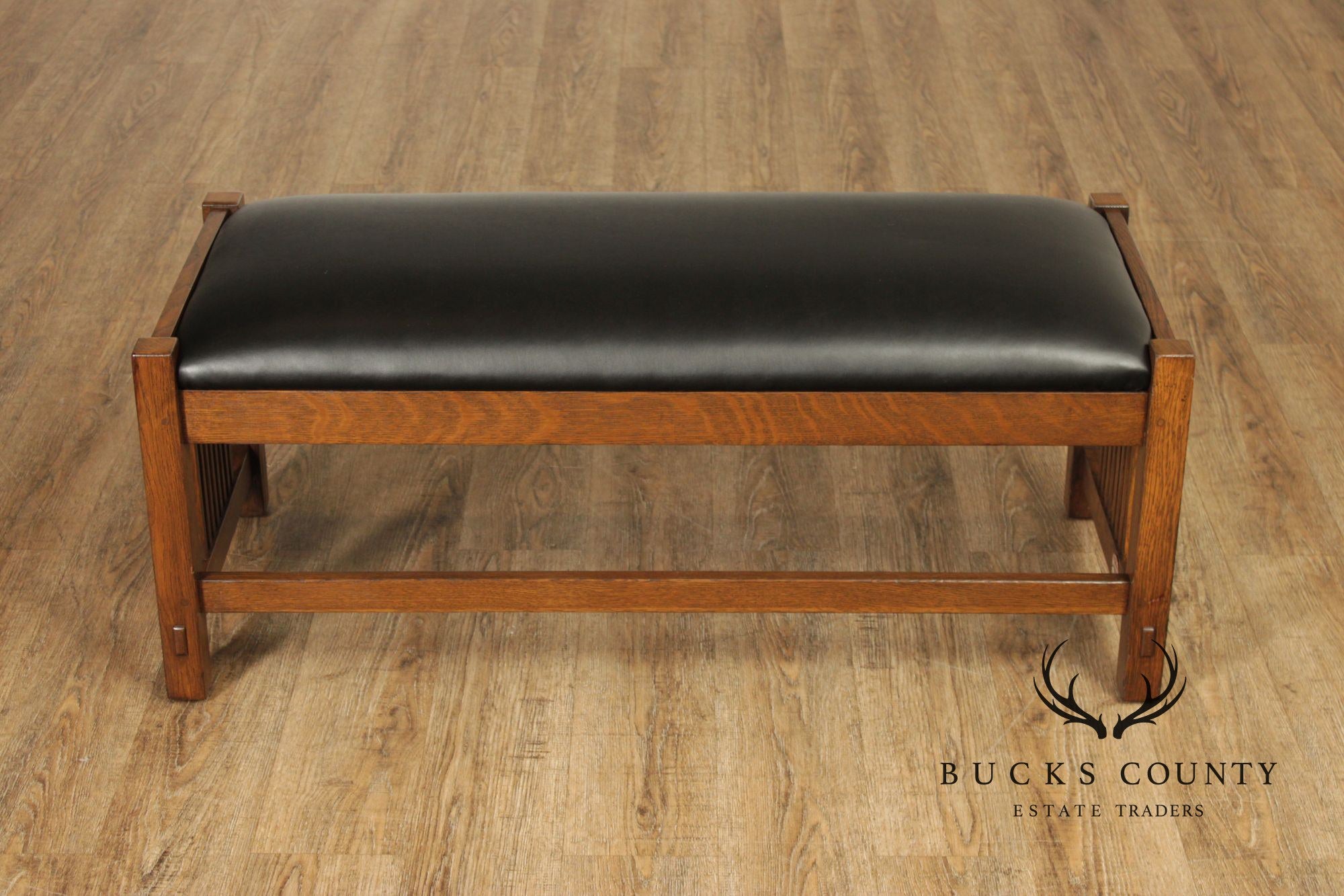 Stickley Mission Collection Oak Spindle Side Bench