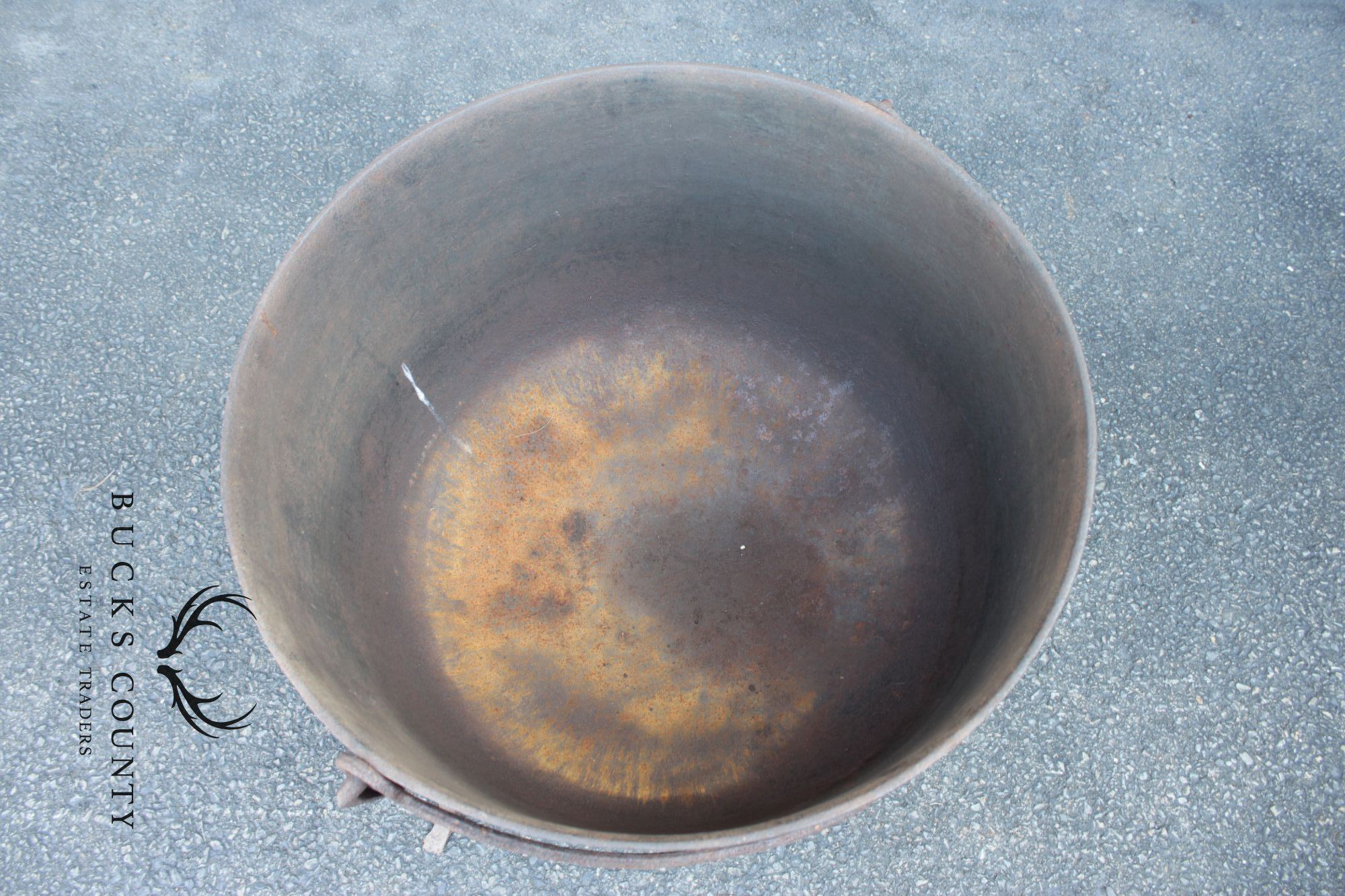 Antique Cast Iron Rendering Kettle on Stand