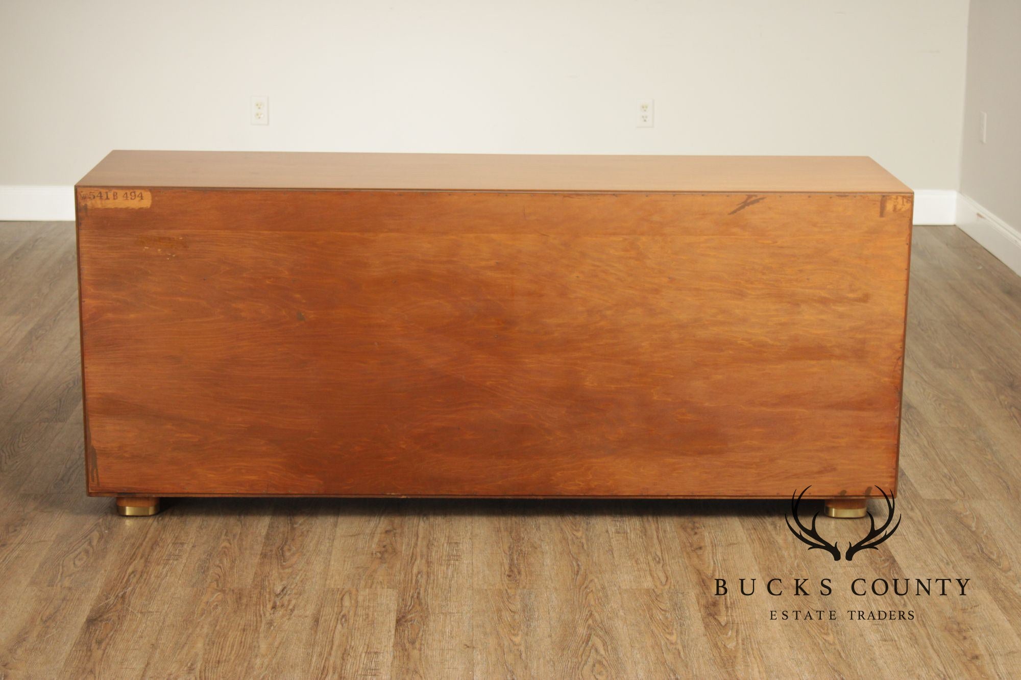 Johnson Furniture John Stewart Walnut Mid-Century Modern Eight Drawer Dresser With Brass Hardware