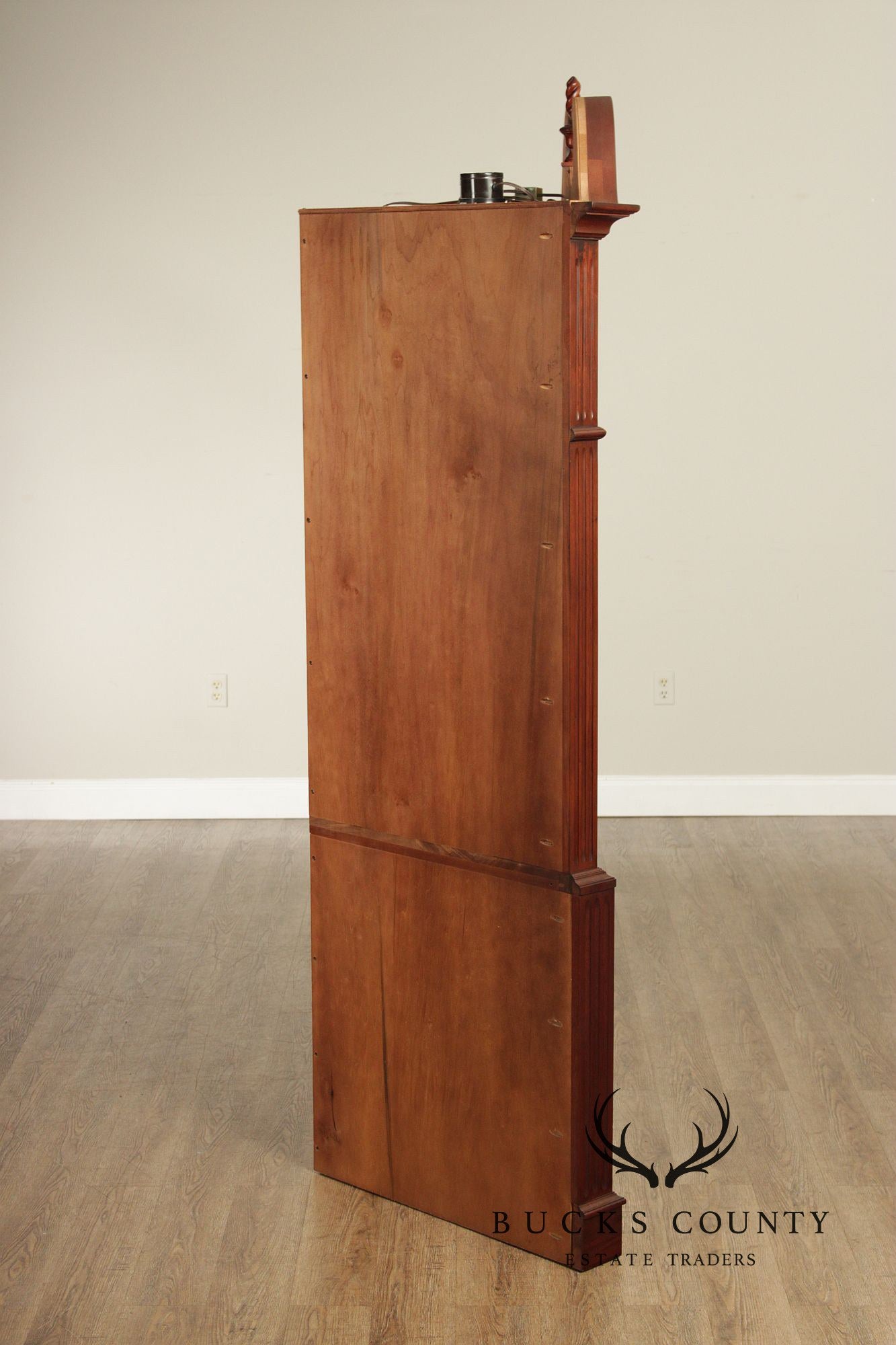 Ethan Allen Georgian Style Mahogany Lighted Corner Cabinet