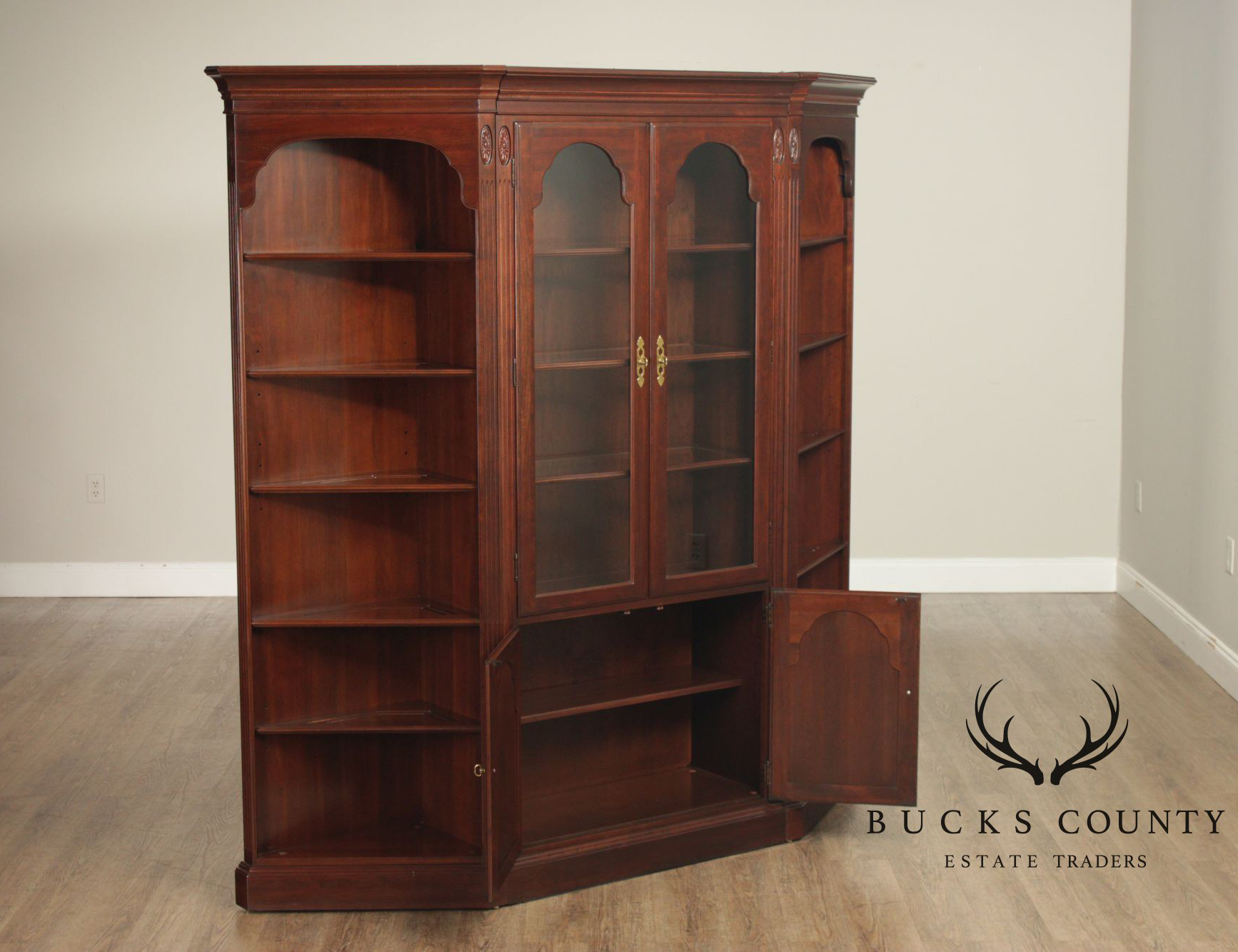 Ethan Allen Georgian Court Vintage Cherry Bookcase Display Unit