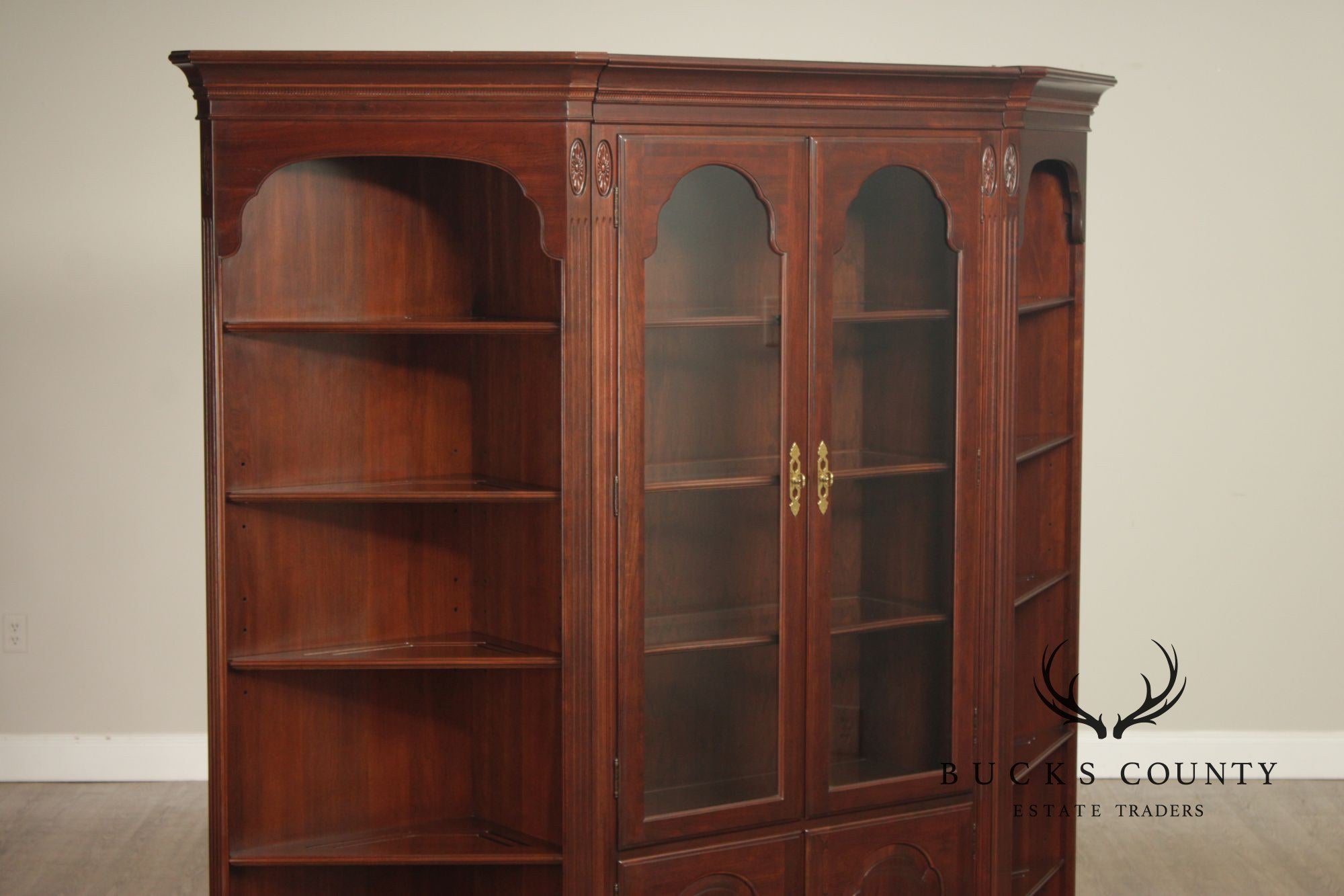 Ethan Allen Georgian Court Vintage Cherry Bookcase Display Unit
