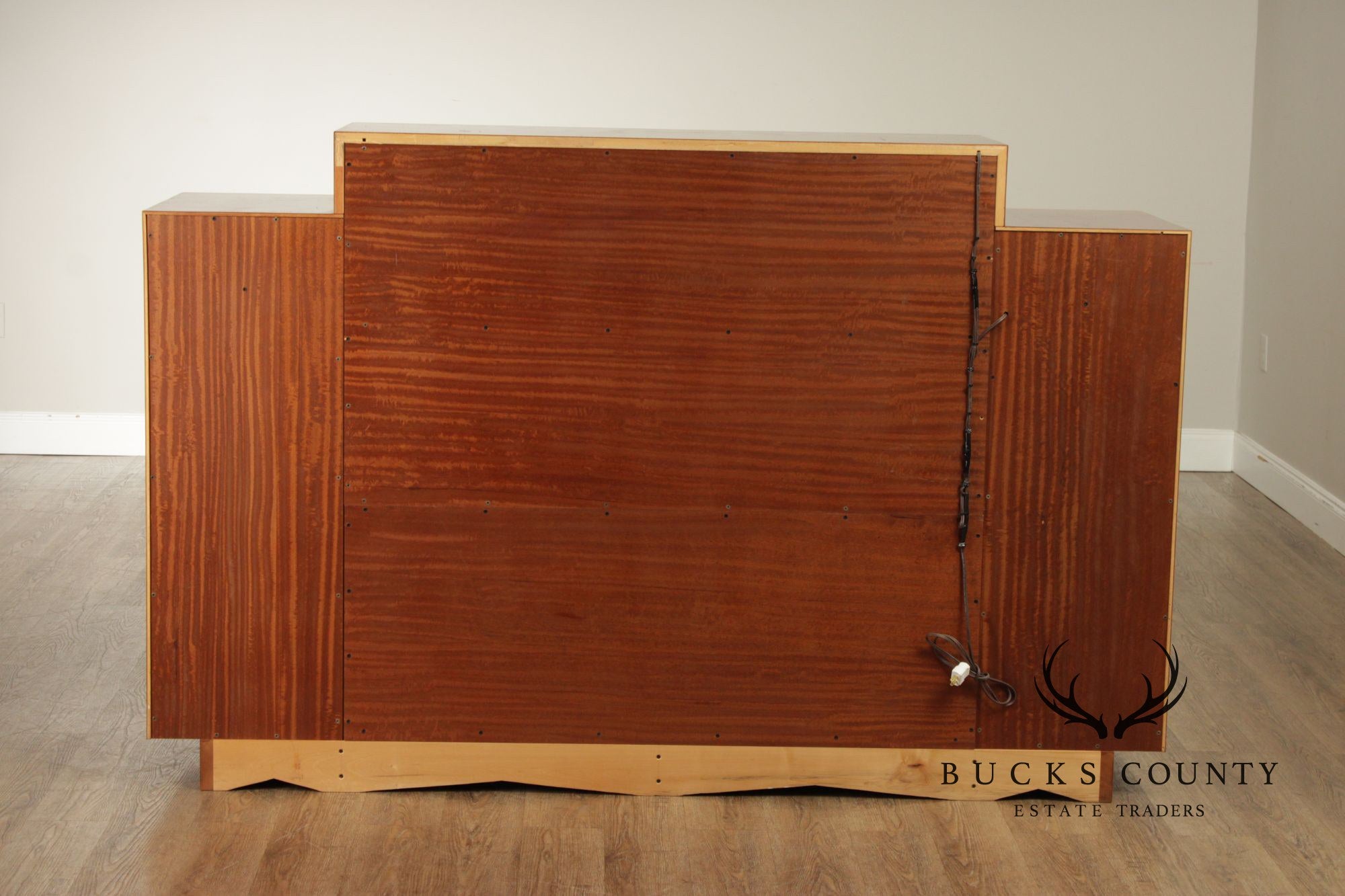 Van Etten Art Deco Style Figured Maple And Mahogany Bookcase